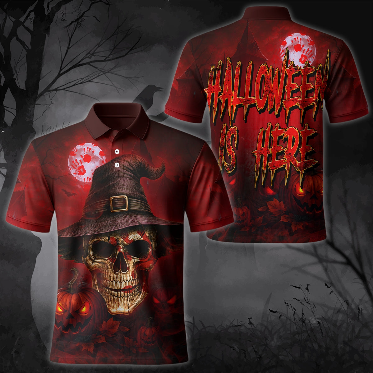 Halloween Is Here Hoodie – Skull And Pumpkin Print 3D Sweatshirt