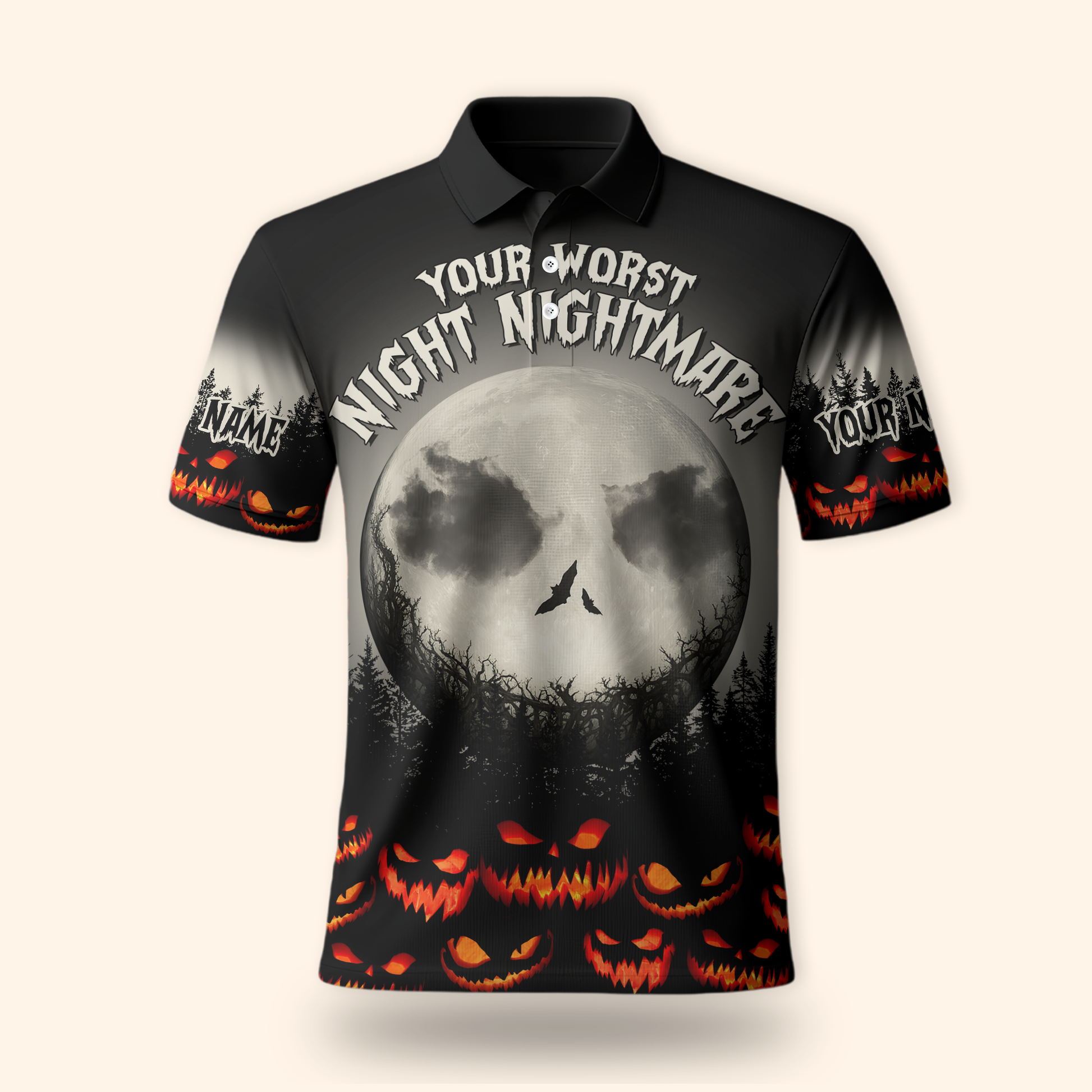 Personalized Halloween Hoodie – Your Worst Nightmare Full Moon Zip Up, Custom Choo