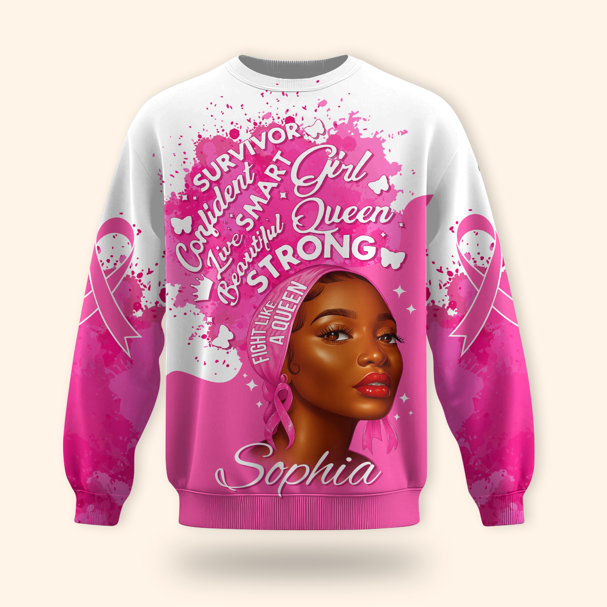 Personalized Breast Cancer Awareness Black Queen Survivor, Custom Choo