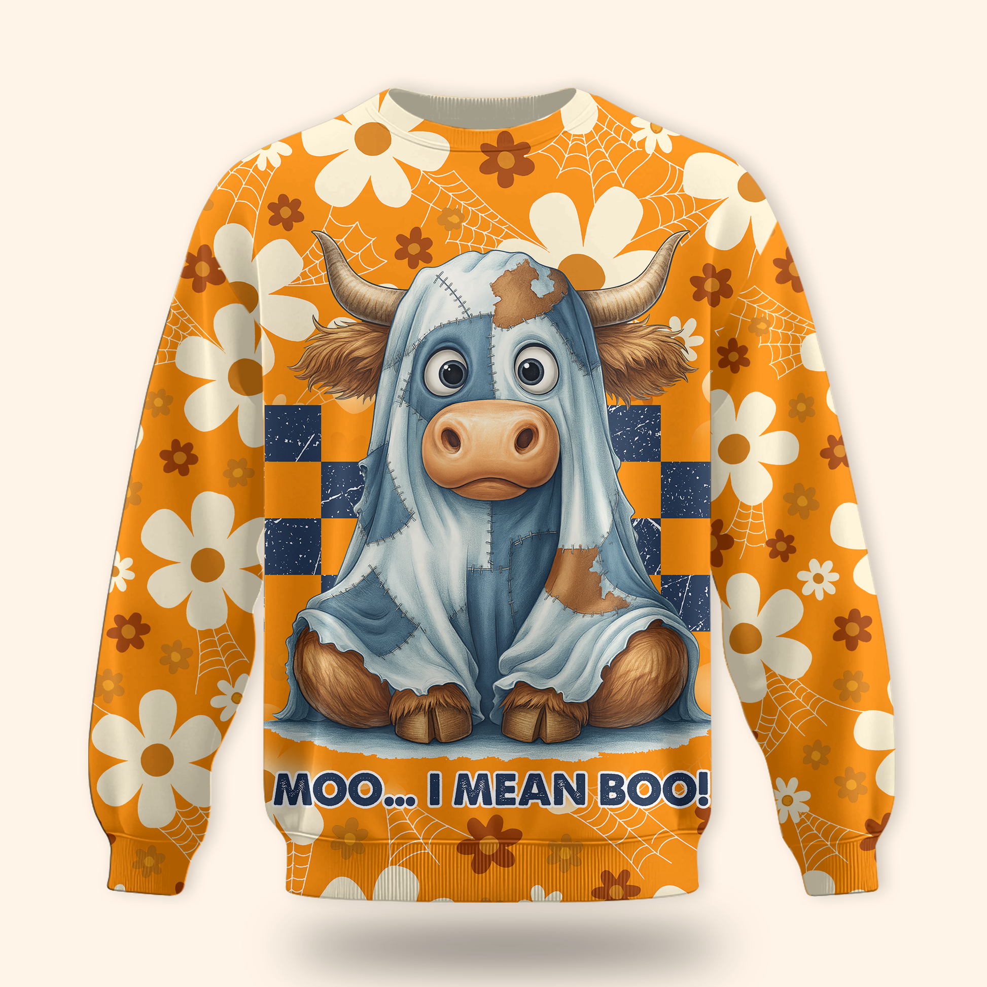 Personalized Cow Halloween Hoodie – Moo I Mean Boo Funny Zip Up Sweatshirt, Custom Choo