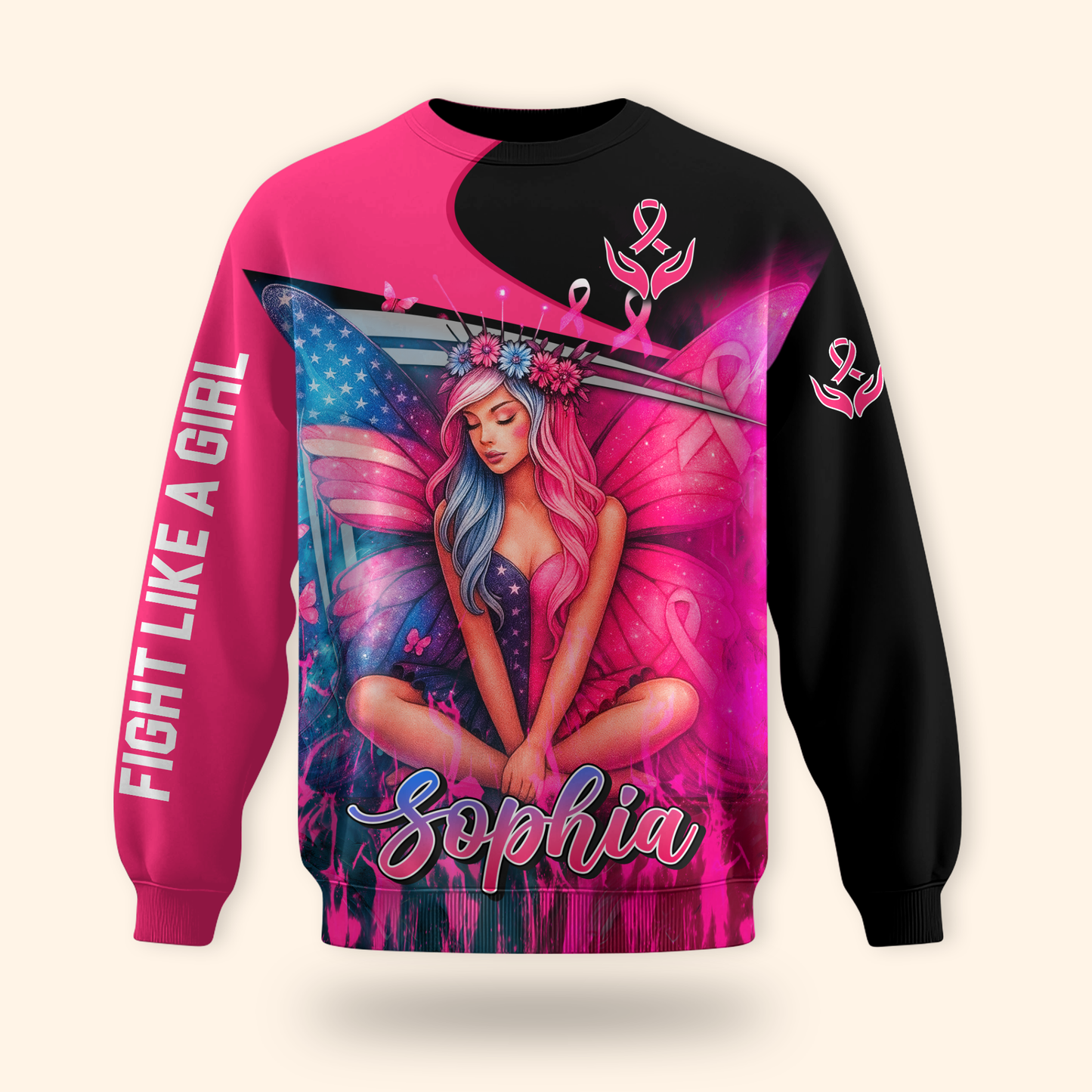 Personalized Fight Like A Fairy Girl - Breast Cancer Awareness Shirt