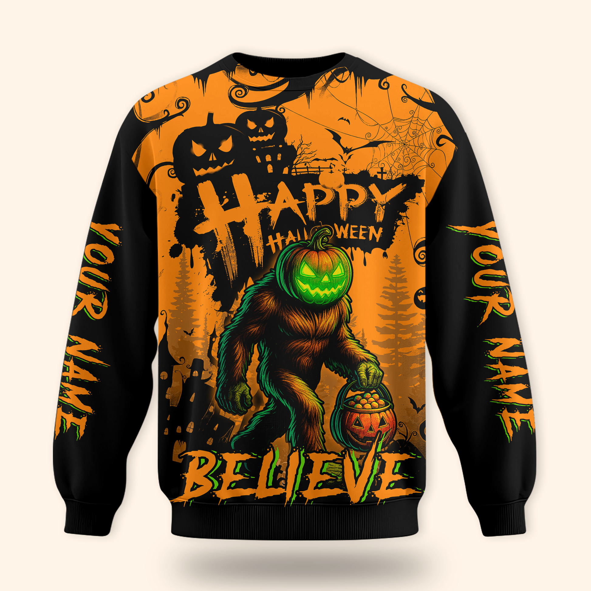 Personalized Sasquatch Pumpkin Head shirt, Custom Choo