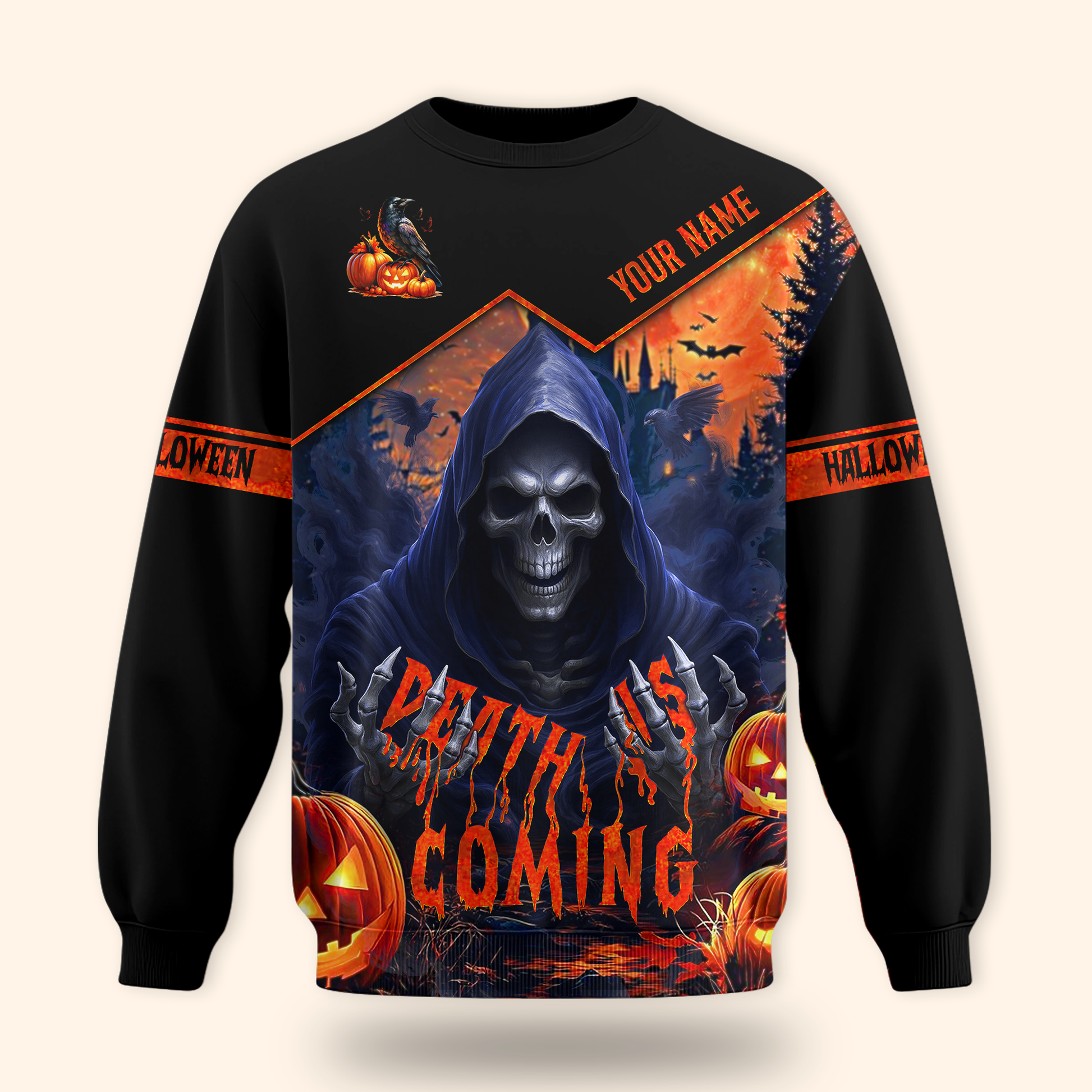 The Grim Reaper Custom Name Halloween shirt, Custom Choo