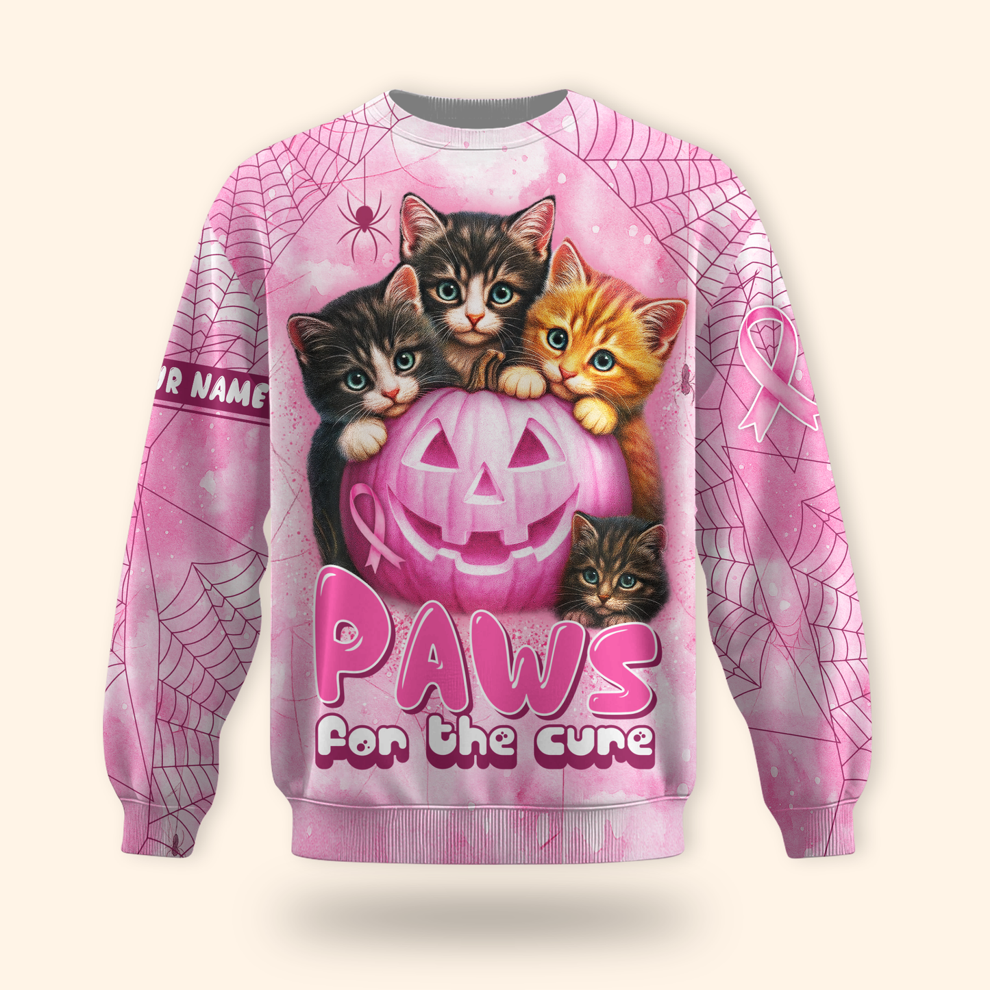 Personalized Pink Paw For The Cure, Custom Choo