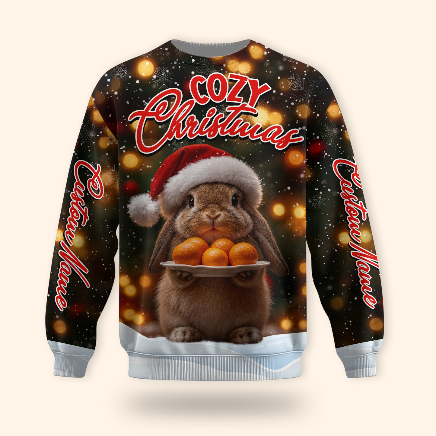 Cozy Christmas Bunny Hoodie – Cute Rabbit Holiday Zip Up