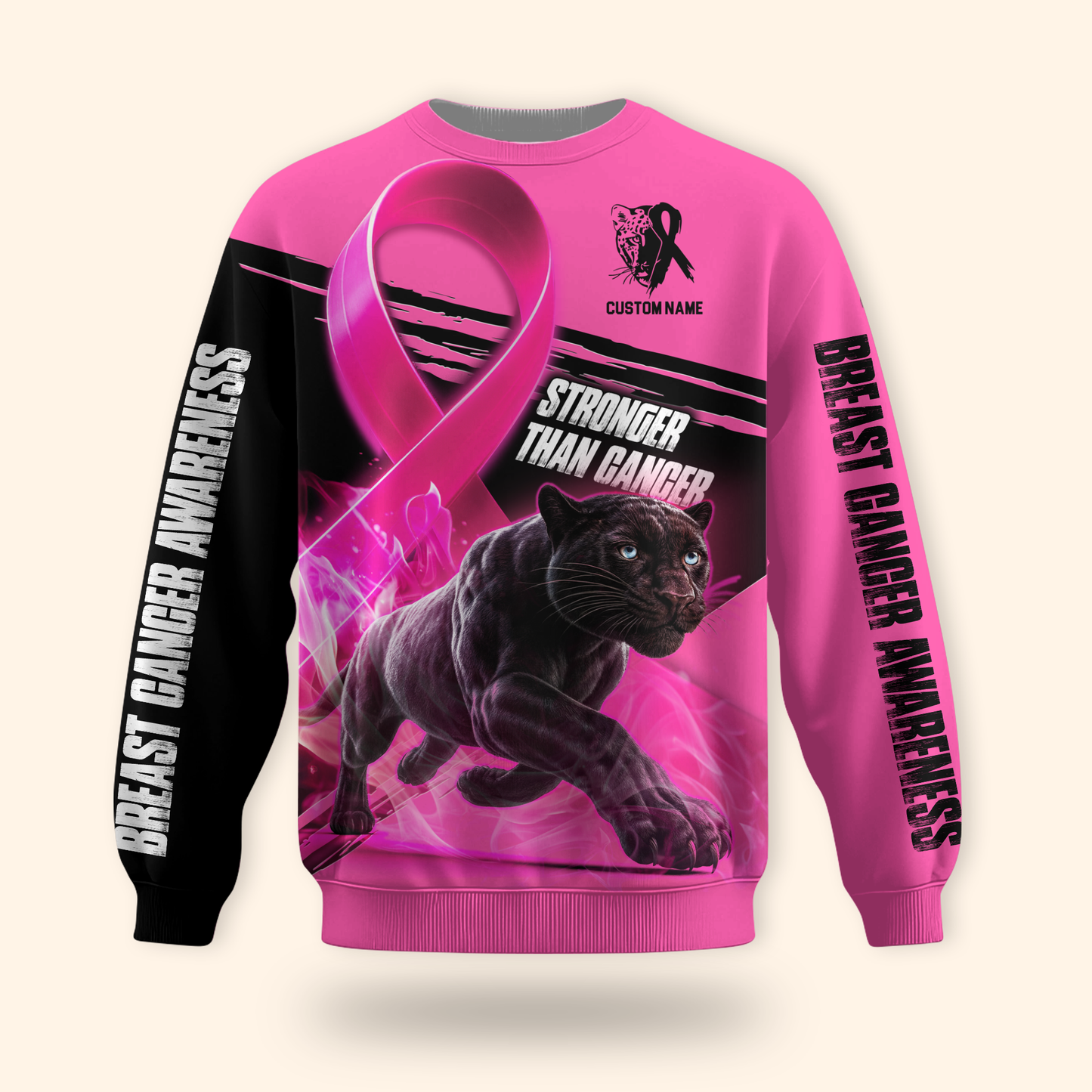 Personalized Stronger Than Cancer Panther - Breast Cancer Awareness Shirt, Custom Choo