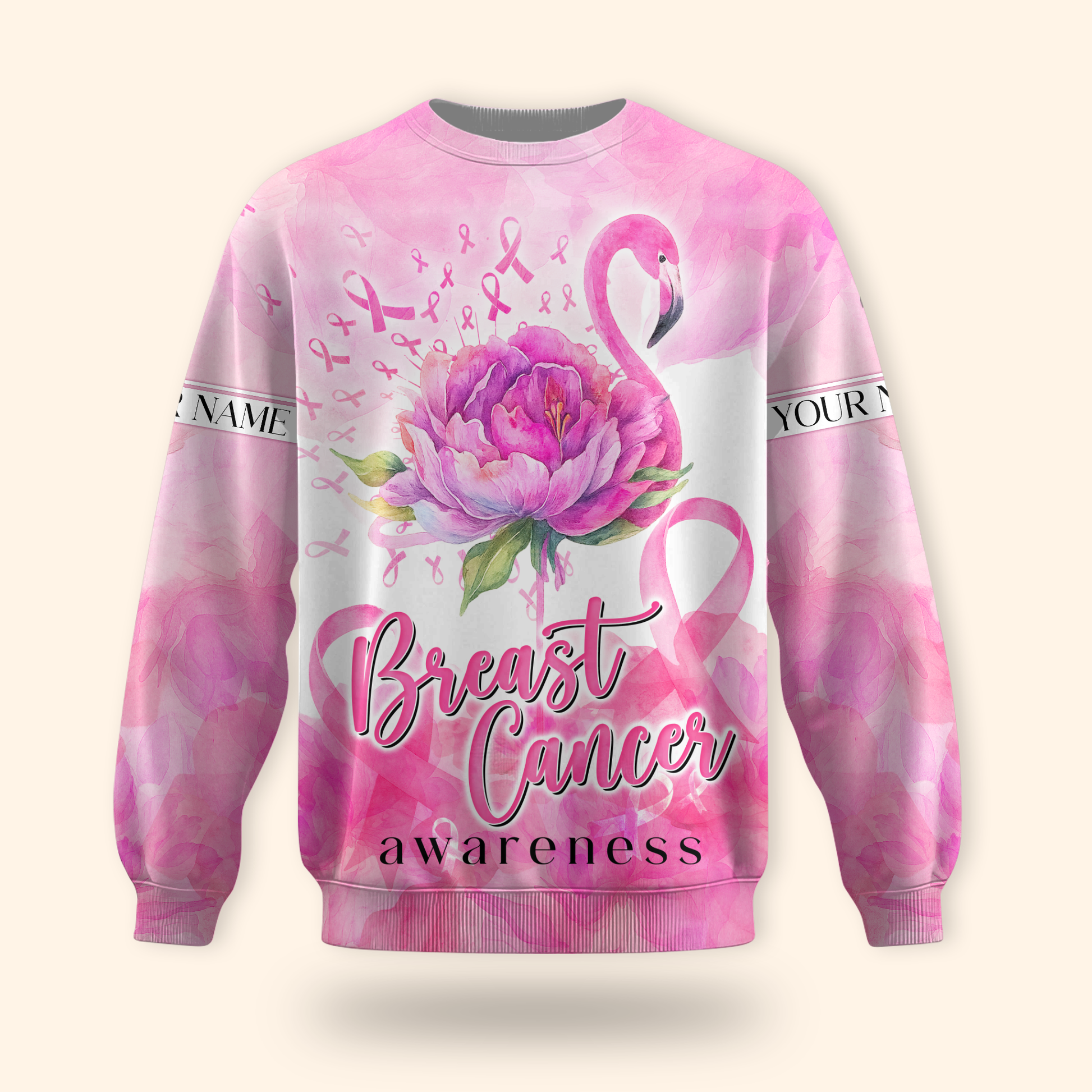 Personalized Flamingo Breast Cancer Awareness, Custom Choo