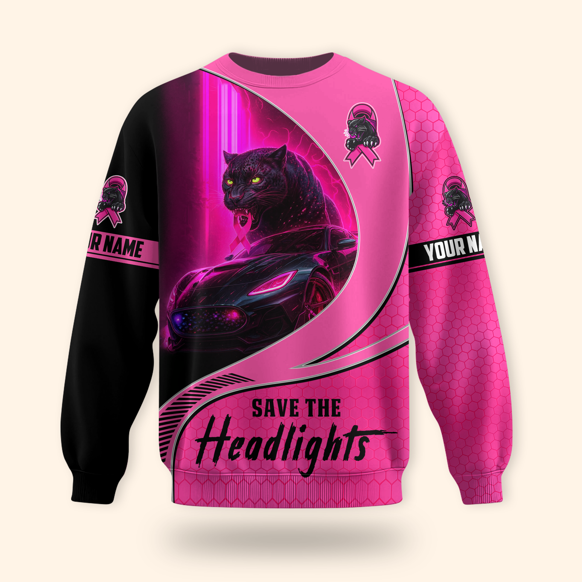 Personalized Save The Headlight - Breast Cancer Awareness Shirt, Custom Choo