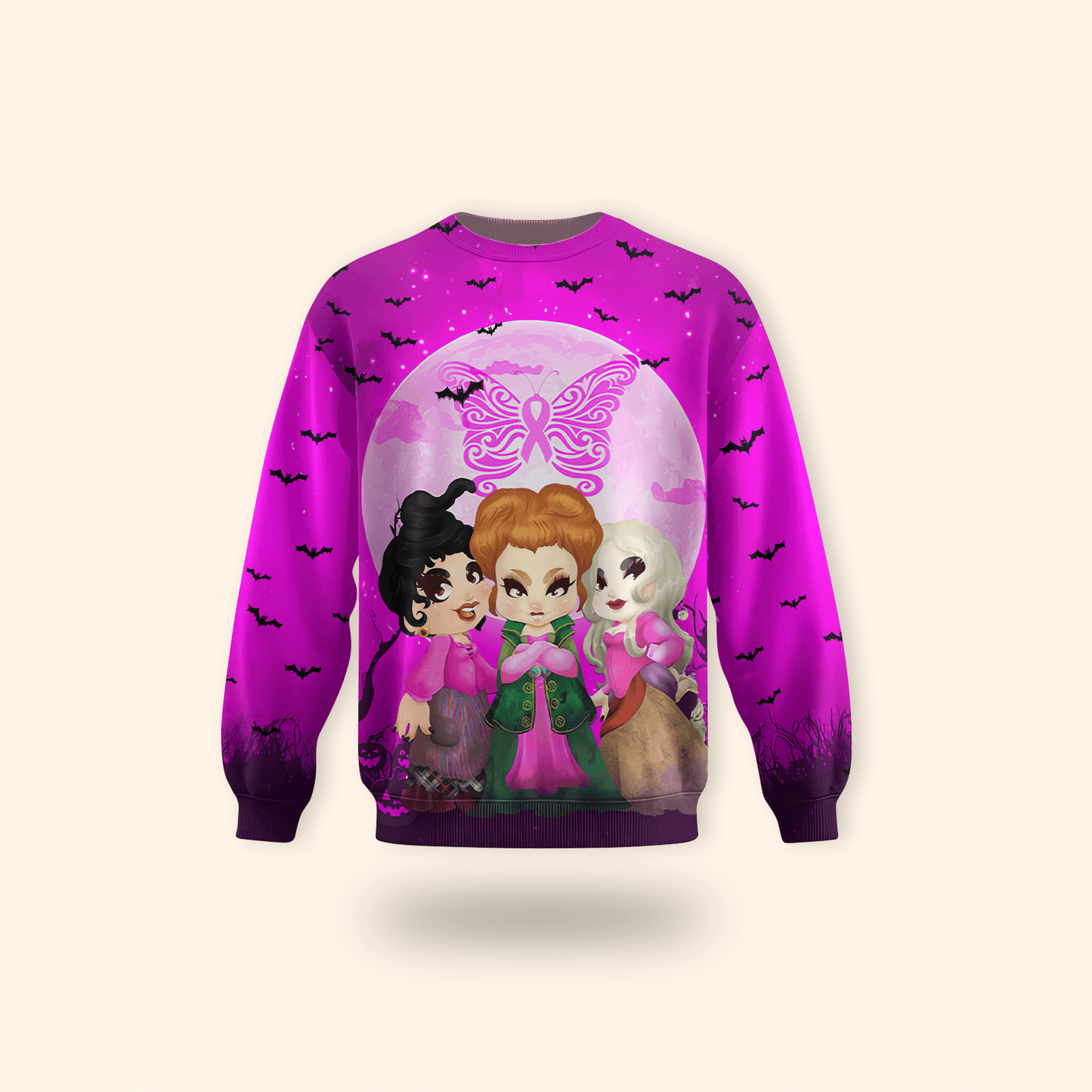Witchy Trio Zip-Up - Breast Cancer Awareness Shirt