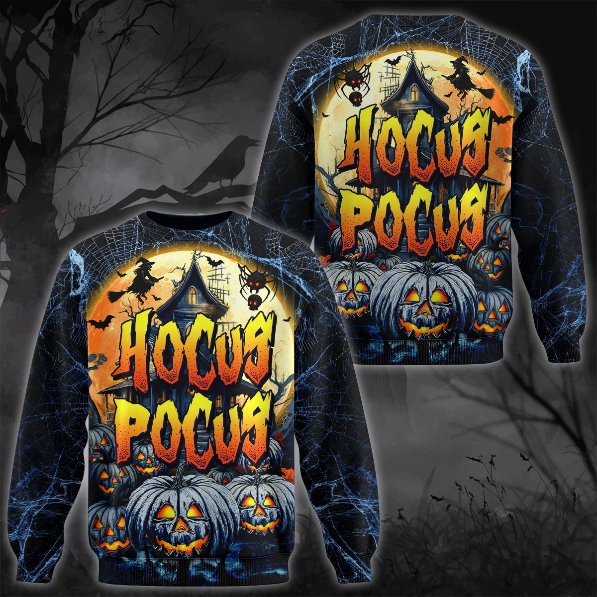 Hocus Pocus Halloween Shirt – Spooky Pumpkins & Haunted House Design
