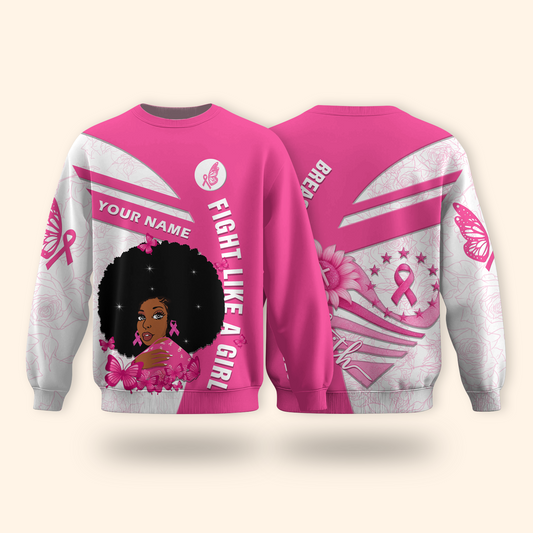 Personalized Fight Like A Black Girl - Breast Cancer Awareness Shirt, Custom Choo