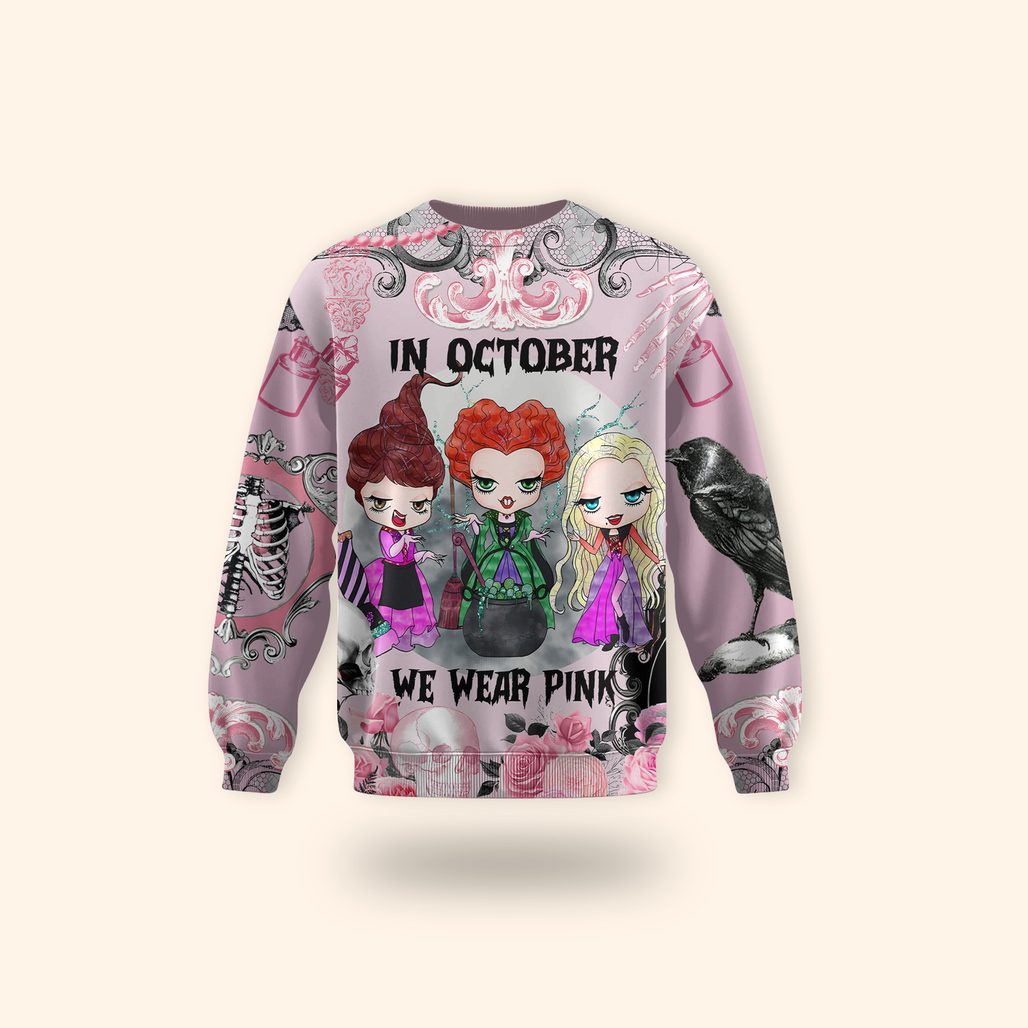 We Wear Pink Witches Halloween - Halloween Shirt, Custom Choo