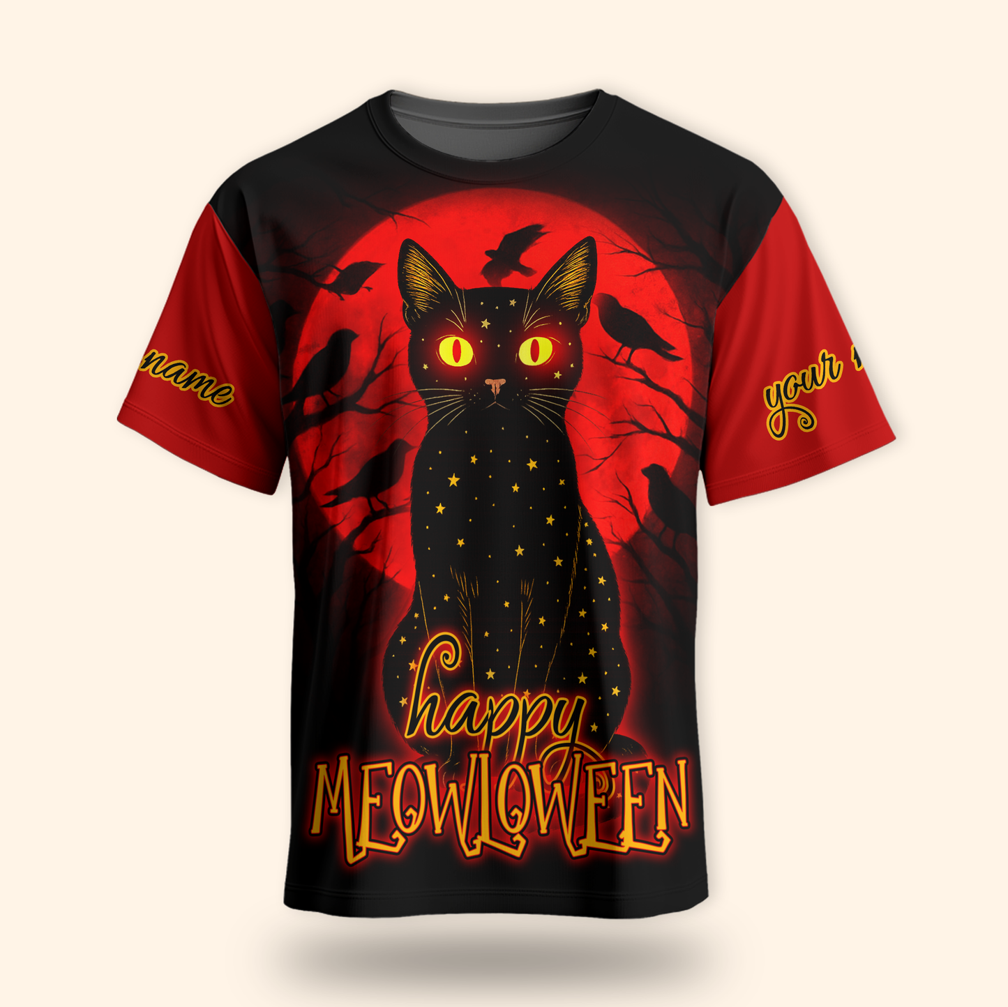 Personalized Happy Mewloween Black Cat