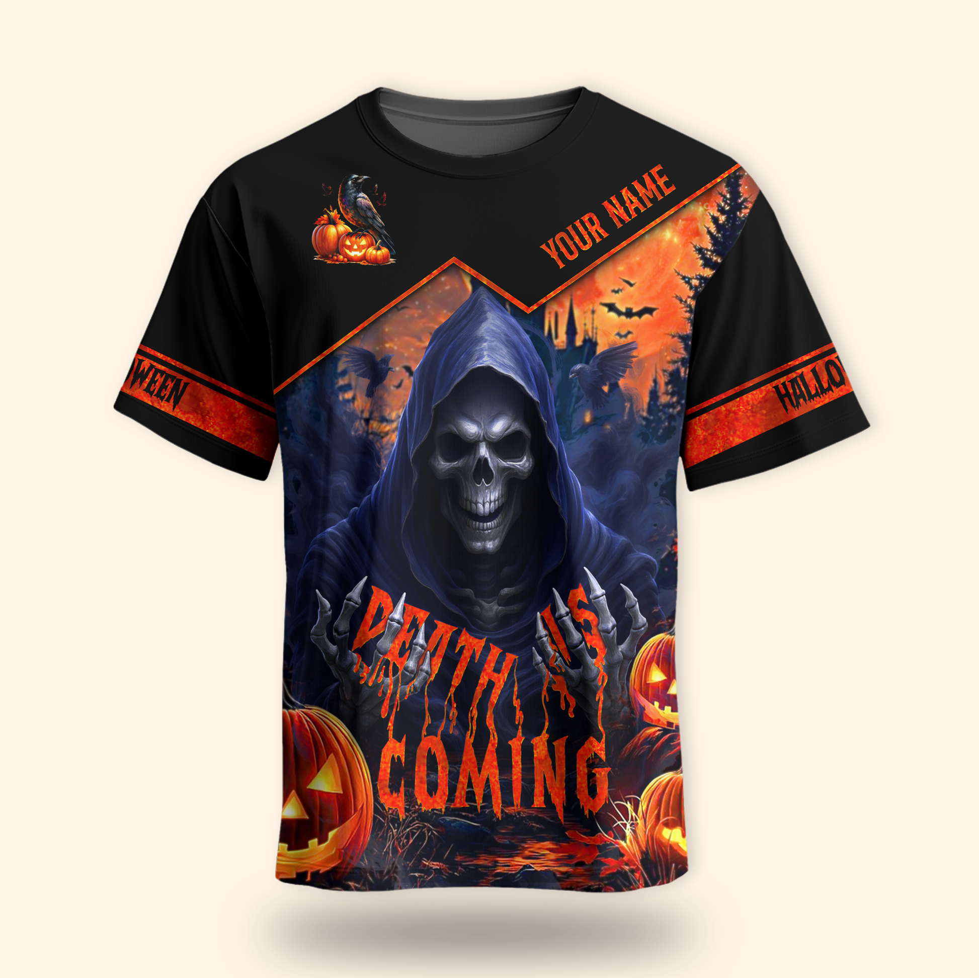 The Grim Reaper Custom Name Halloween shirt, Custom Choo