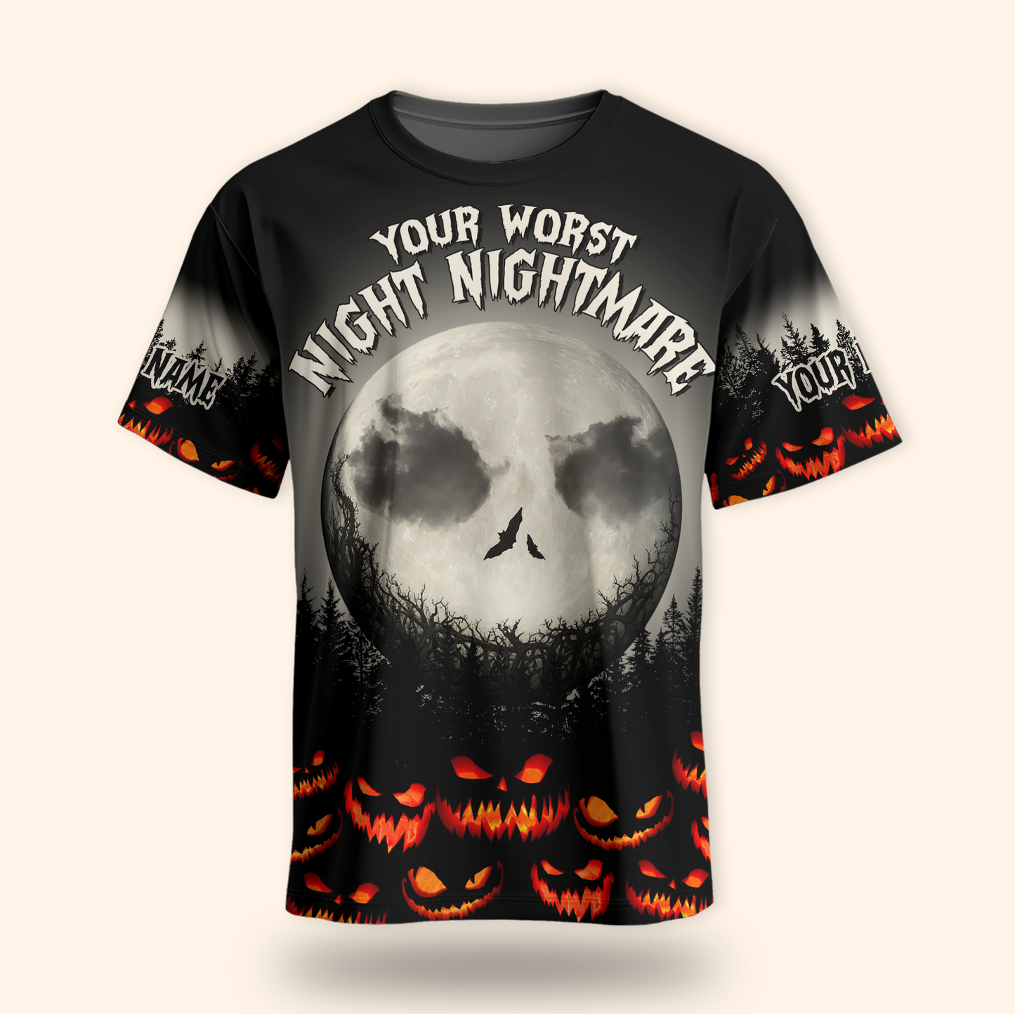 Personalized Halloween Hoodie – Your Worst Nightmare Full Moon Zip Up, Custom Choo