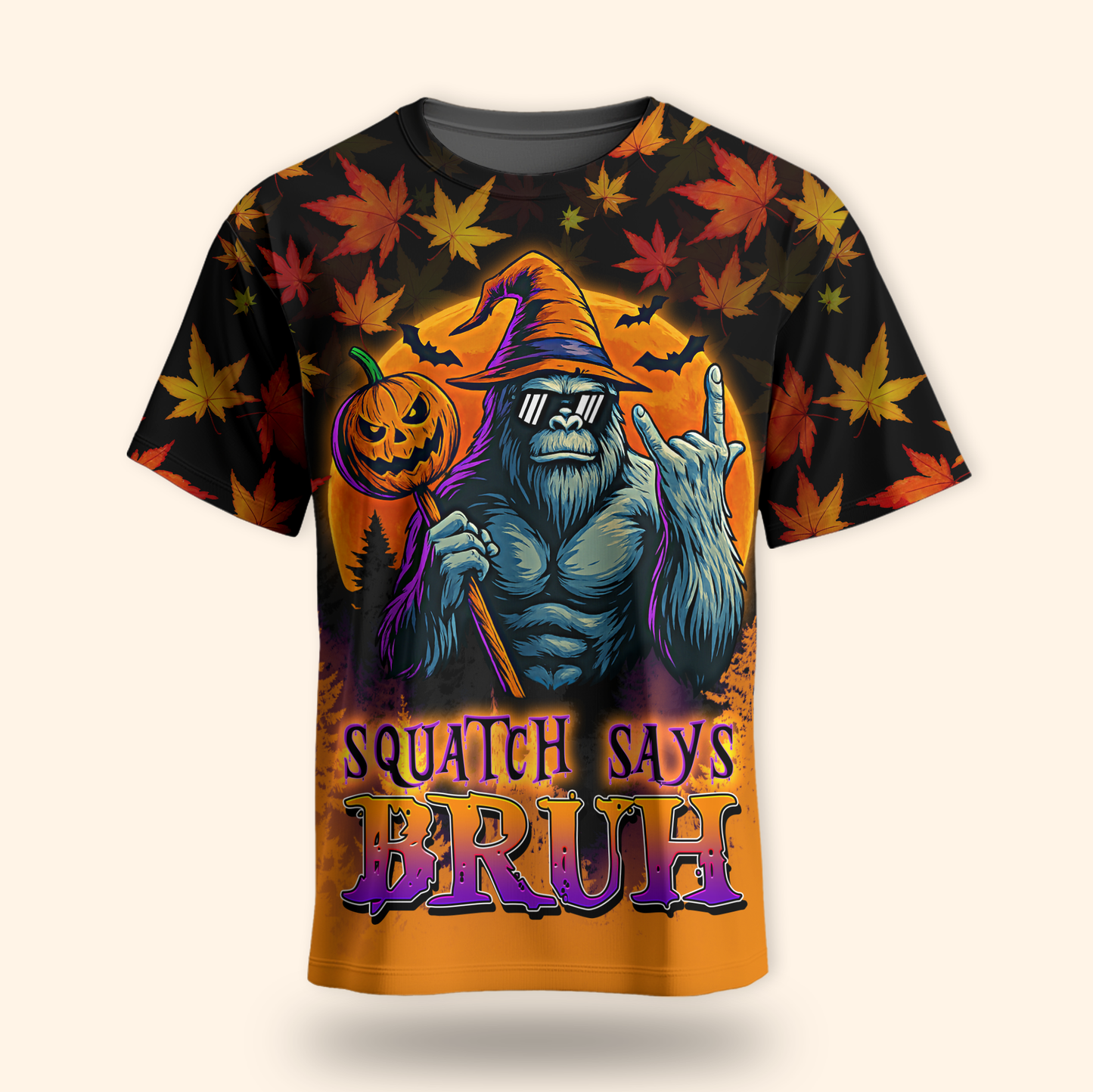 Bigfoot Witch Halloween Pumpkin shirt, Custom Choo