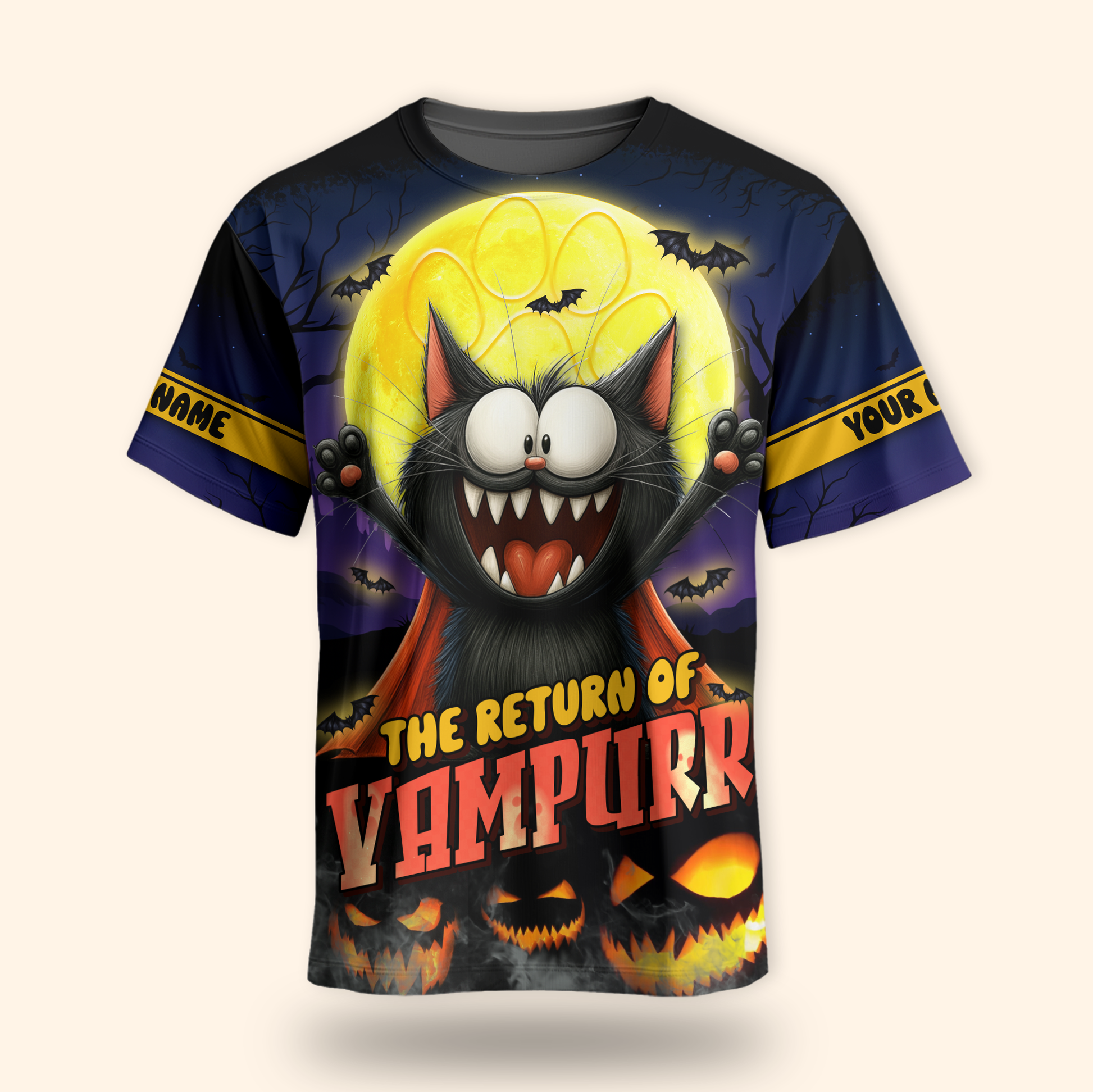 Personalized Vampurr Hoodie – The Return of Vampurr Funny Cat Halloween Zip Up, Custom Choo
