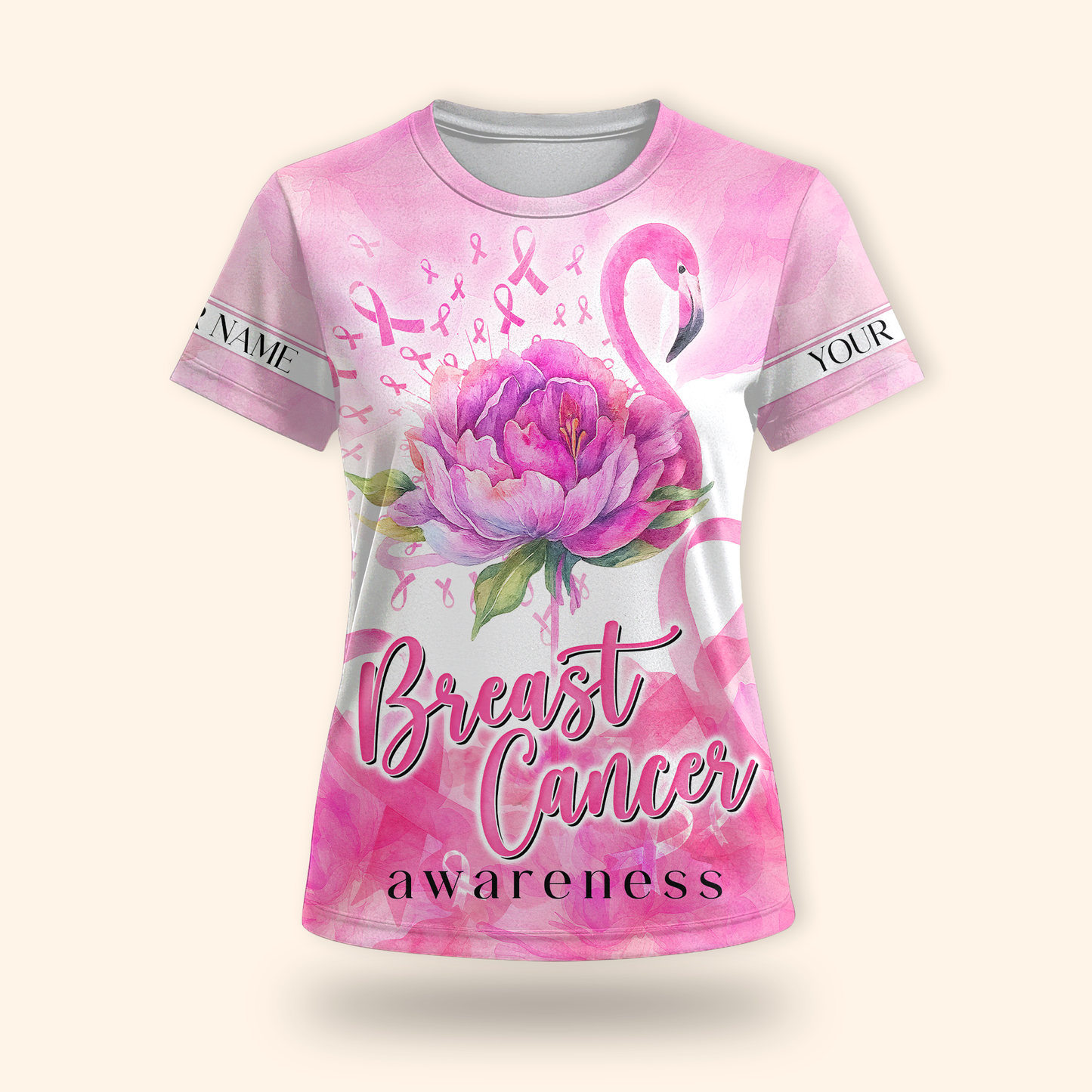 Personalized Flamingo Breast Cancer Awareness, Custom Choo