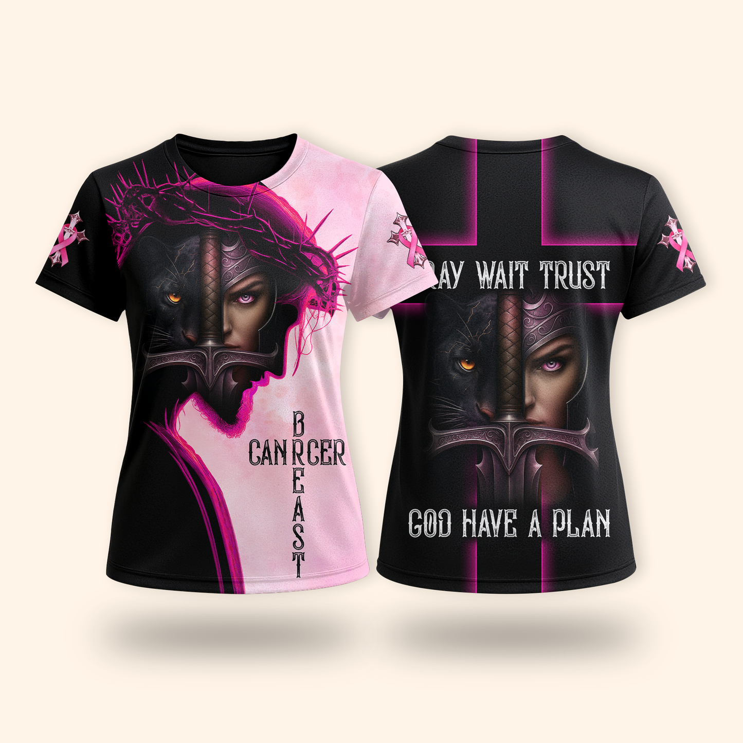 Custom Name Pink Panther Warrior Breast Cancer Awareness Outfit
