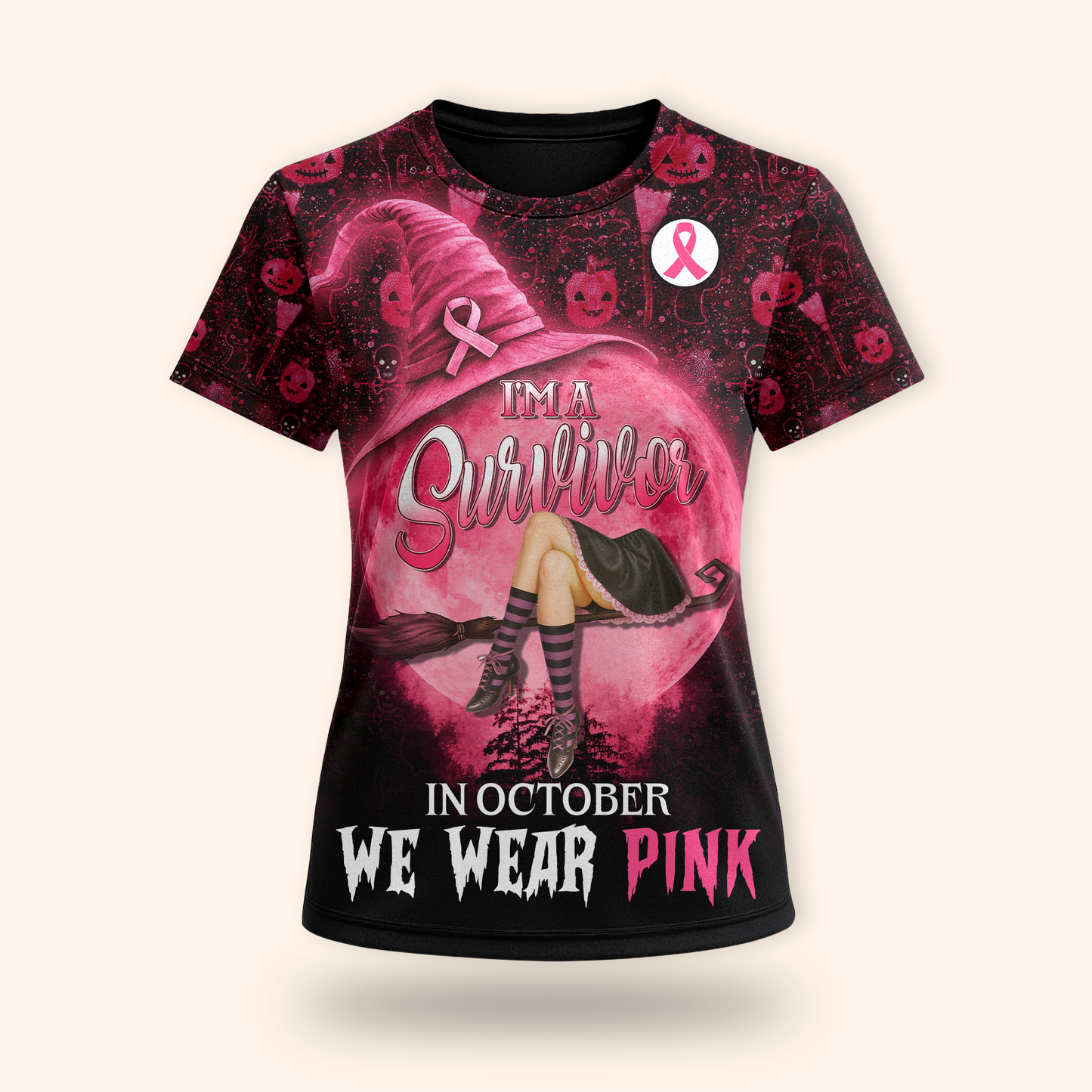 Personalized Breast Cancer Survivor Witch, Custom Choo