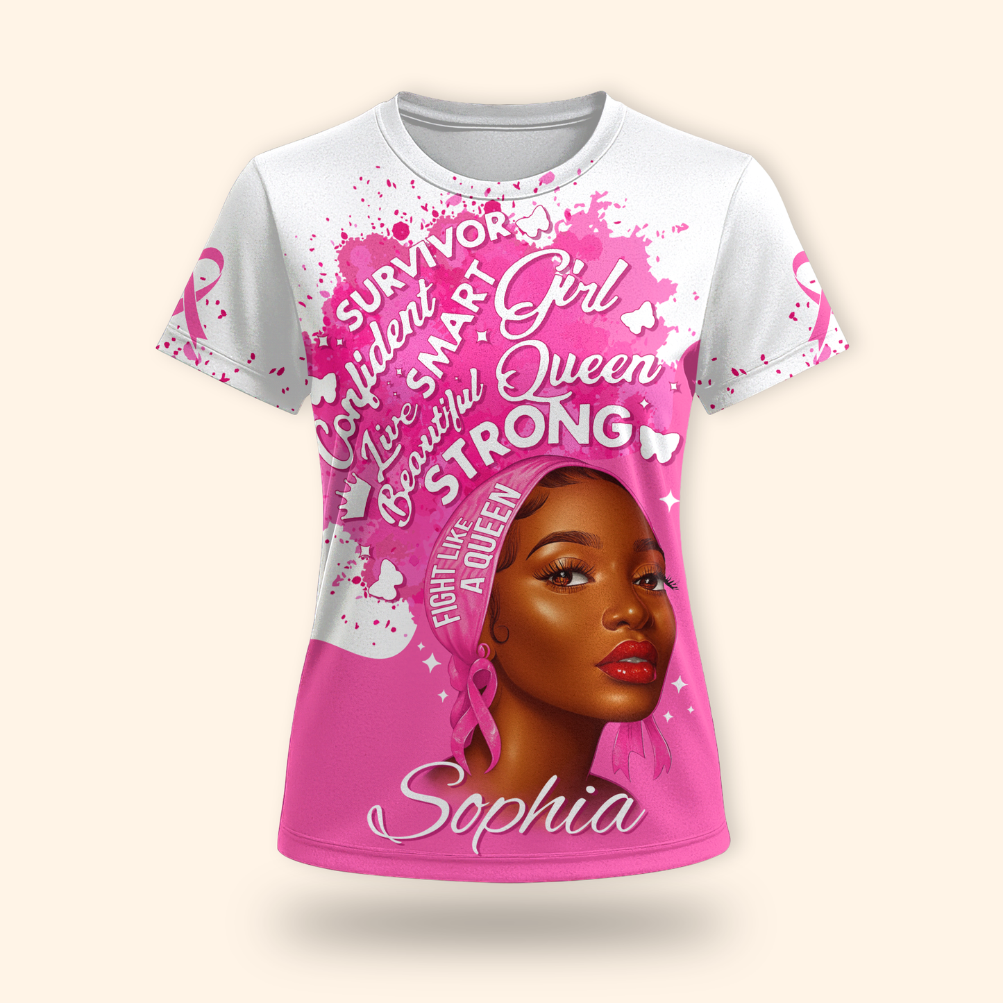Personalized Breast Cancer Awareness Black Queen Survivor, Custom Choo