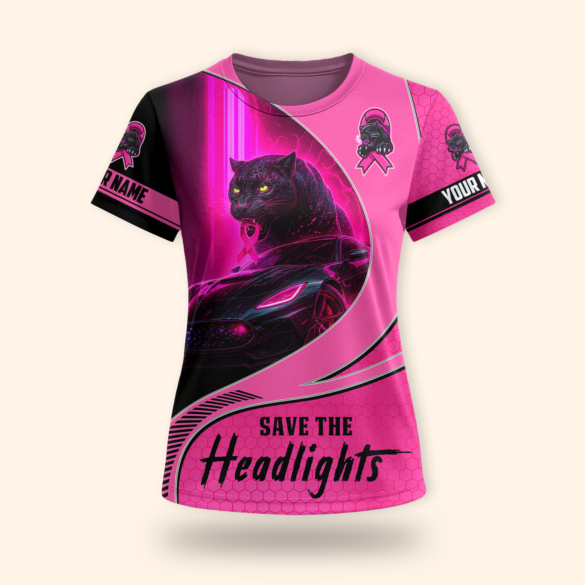 Personalized Save The Headlight - Breast Cancer Awareness Shirt, Custom Choo