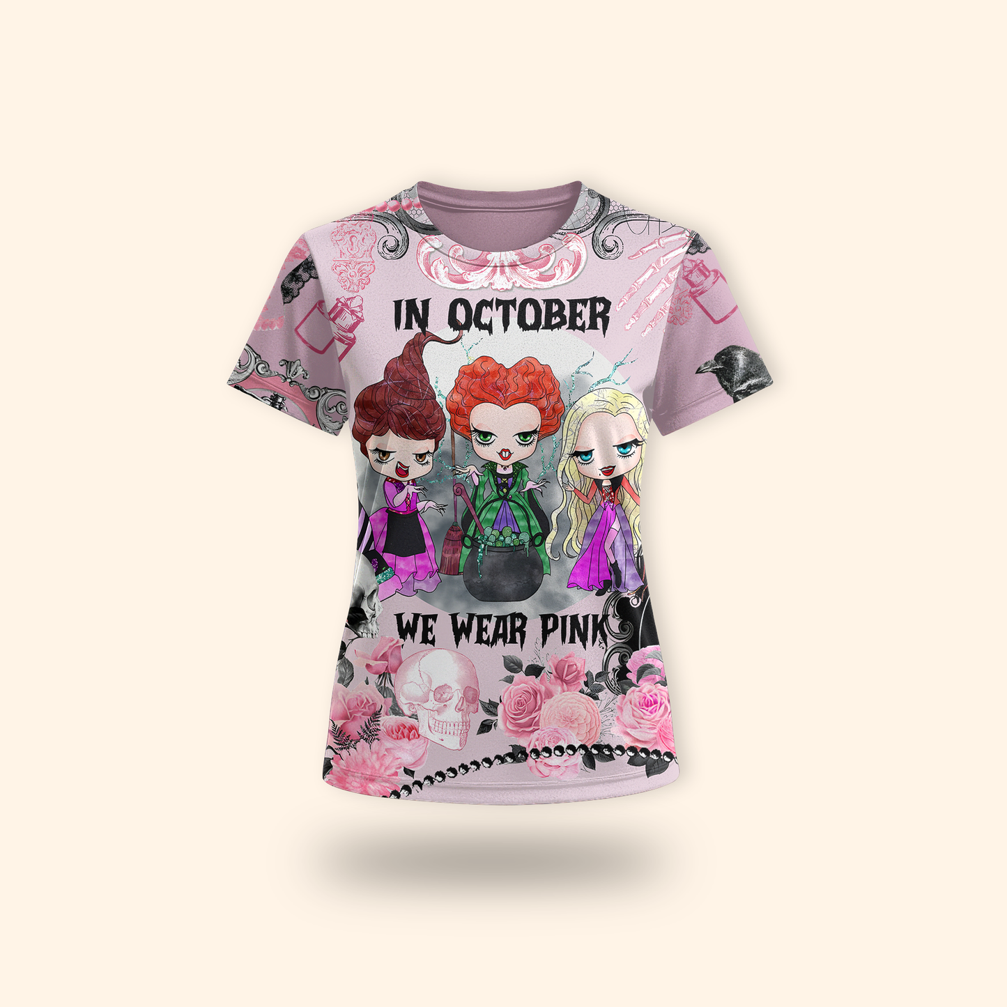 We Wear Pink Witches Halloween - Halloween Shirt, Custom Choo