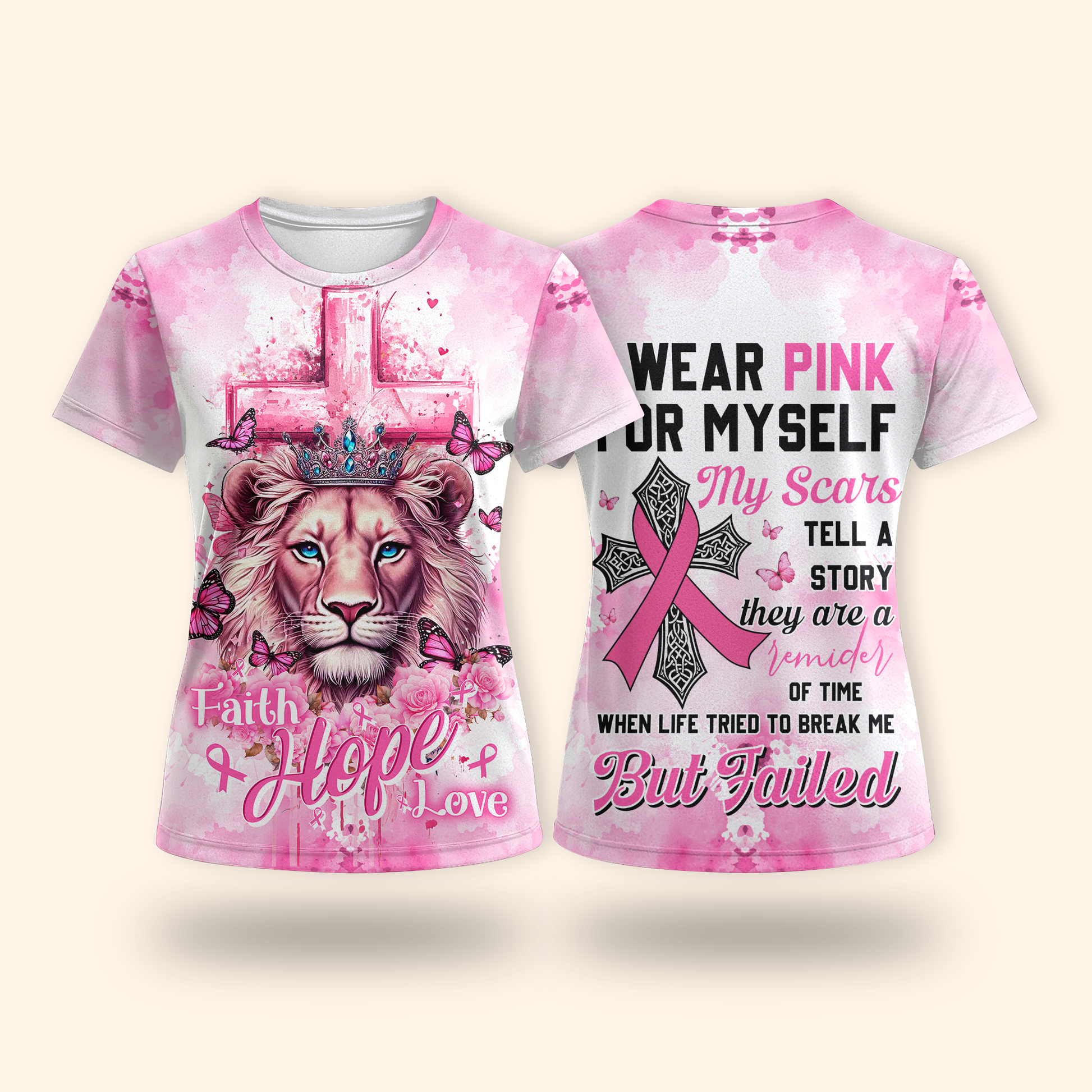 "I Wear Pink For Myself" Empowerment Breast Cancer Awareness Shirt, Custom Choo