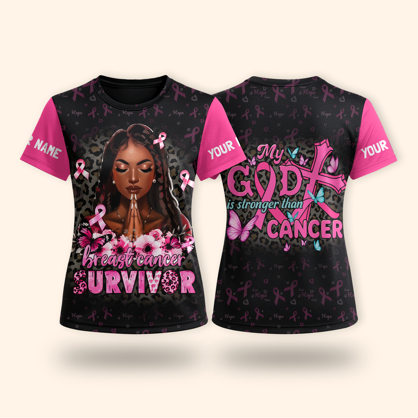 Personalized My God Is Stronger Than Cancer Awareness Shirt, Custom Choo