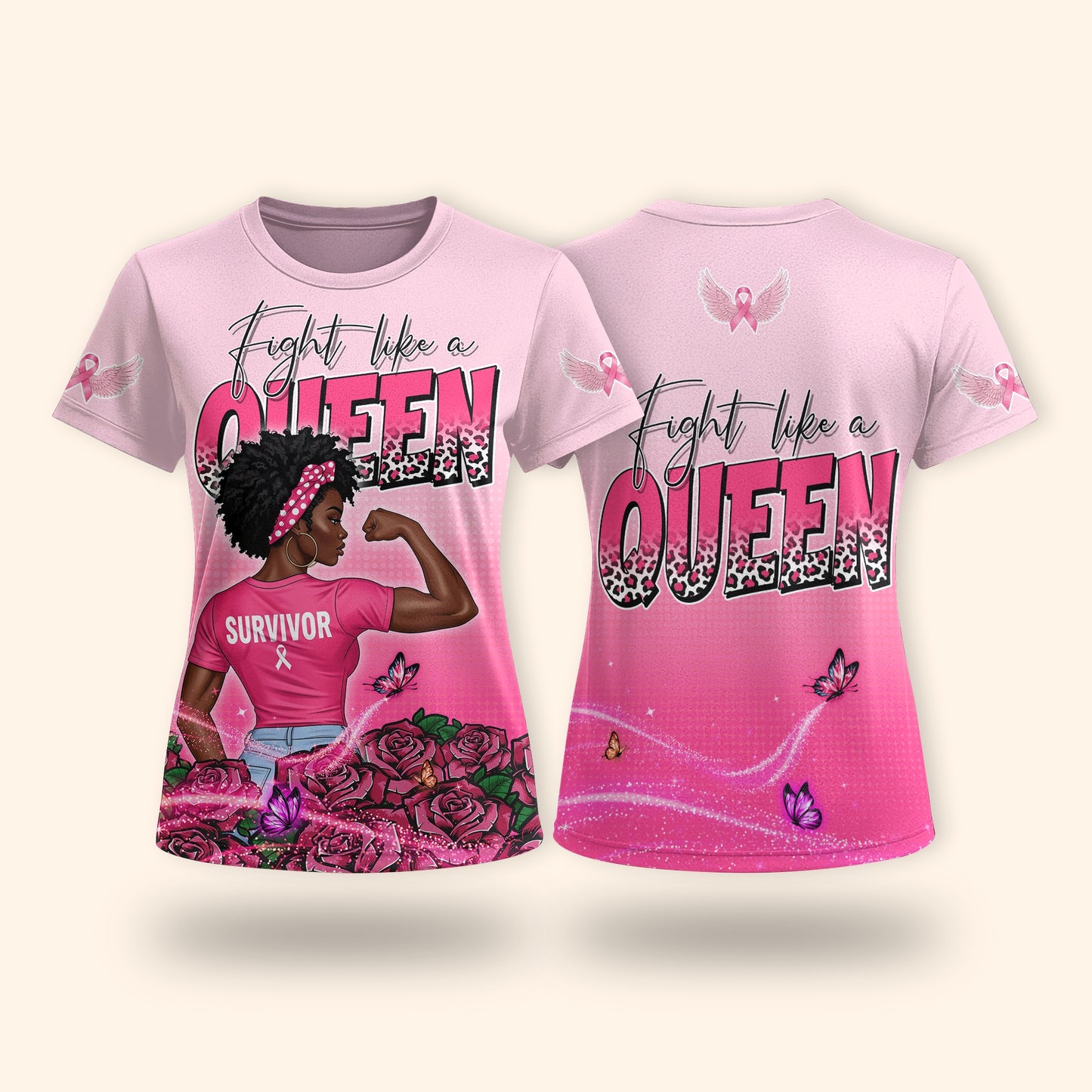 Fight Like A Queen Shirt - Survivor Breast Cancer Awareness Shirt