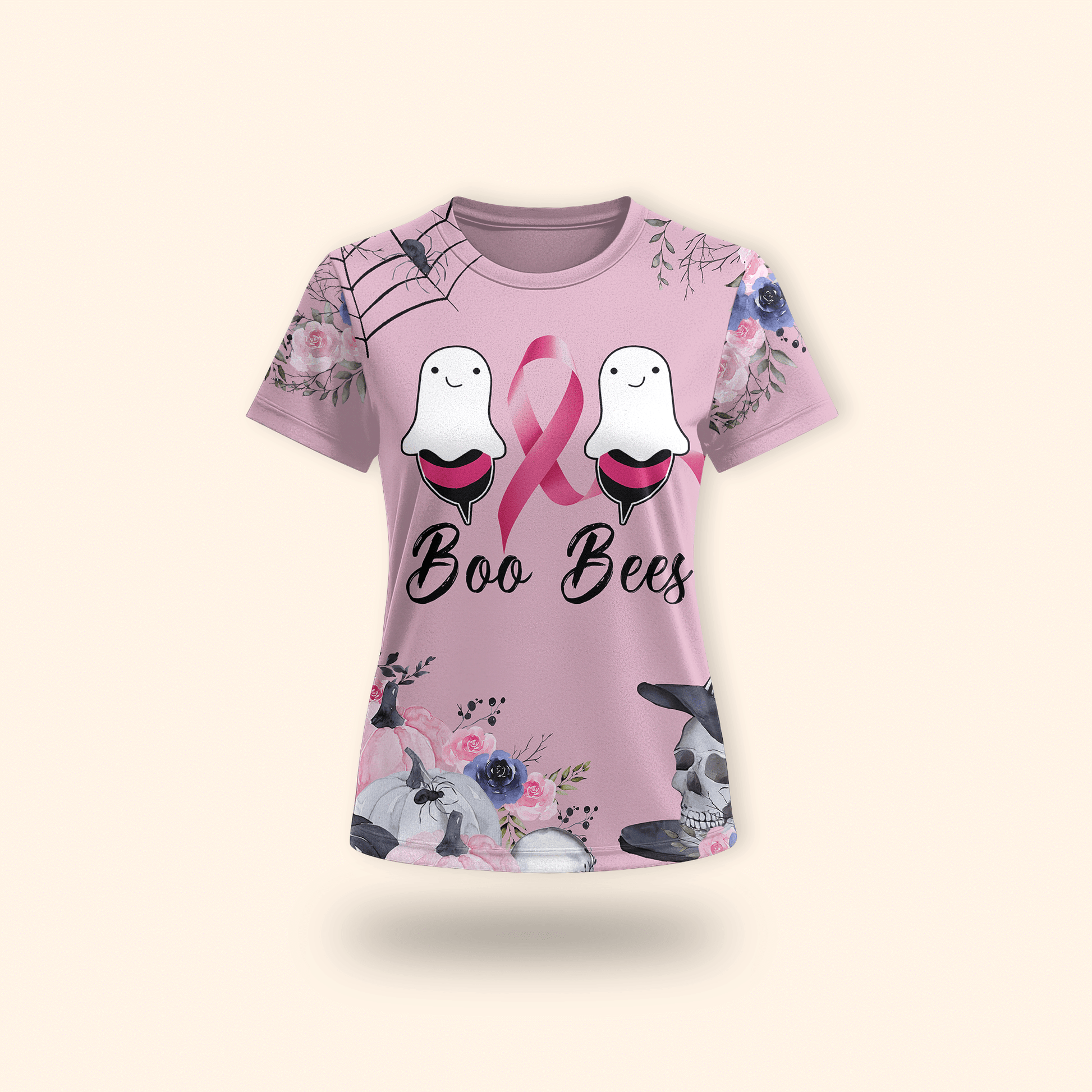 "Boo Bees" Ghost Halloween Awareness - Breast Cancer Awareness shirt, Custom Choo