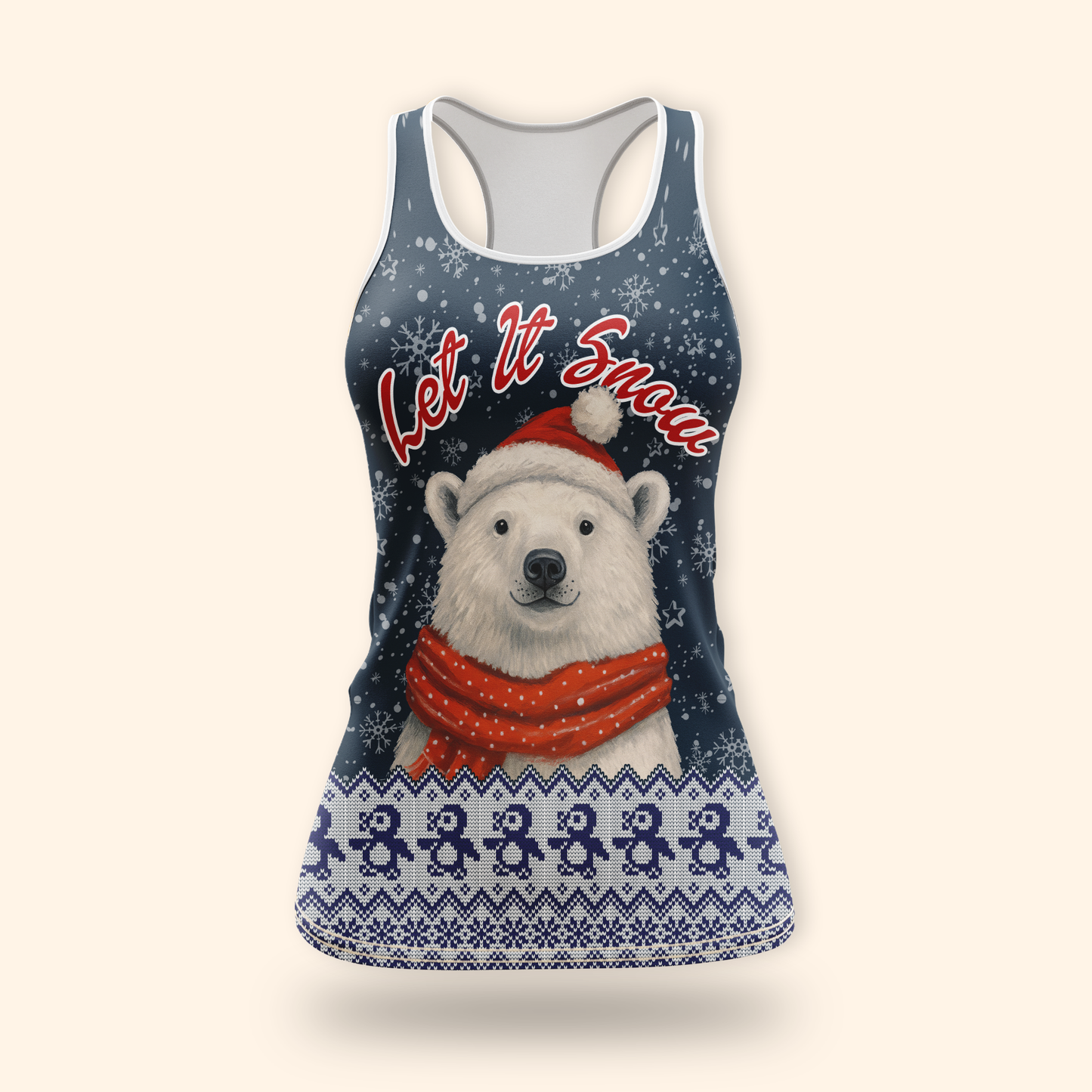 Let It Snow Hoodie – Cute Polar Bear Christmas Hoodie, Personalized Name Winter Gift
