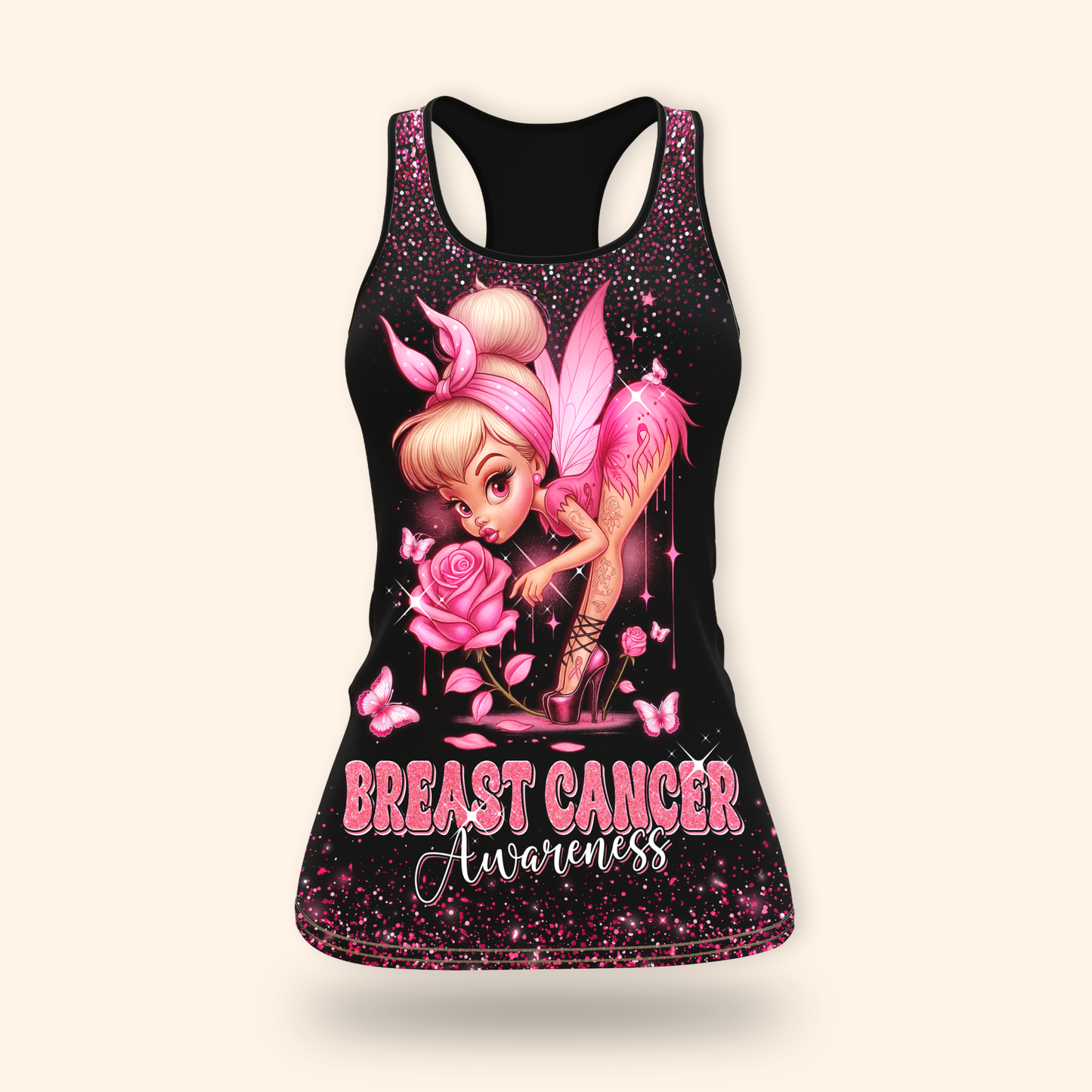Pink Fairy Fight Like A Girl - Breast Cancer Awareness Shirt