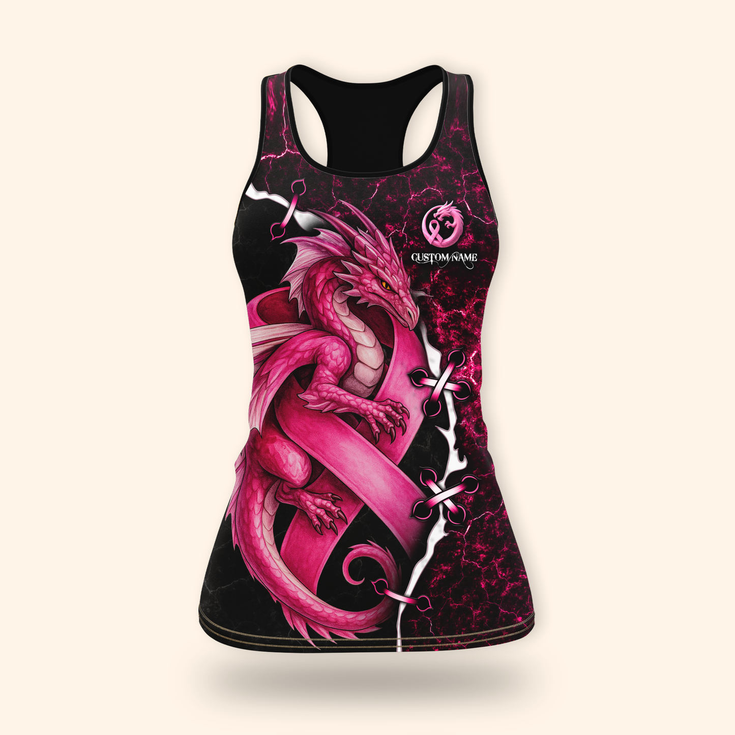 Breast Cancer Awareness Pink Dragon Hoodie – Women’s Gym & Yoga Outfit, Custom Choo