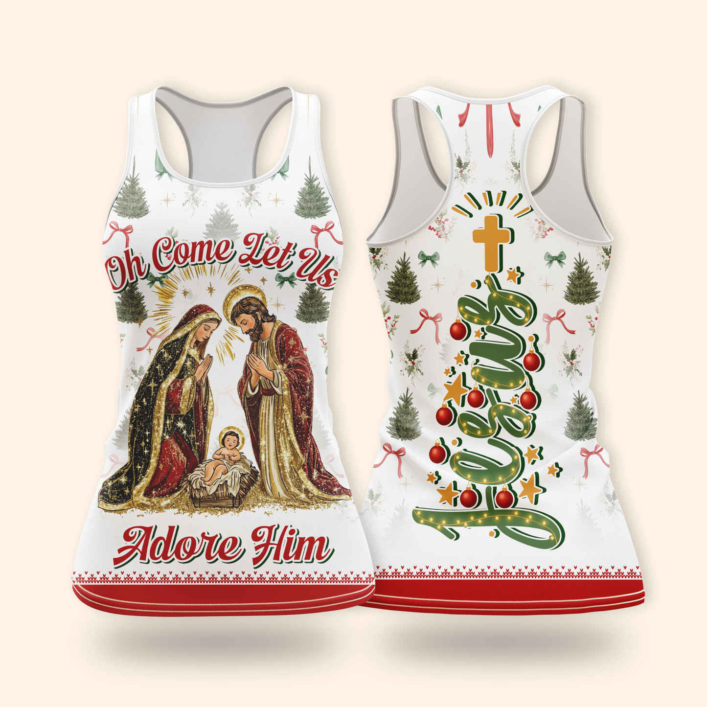 Oh Come Let Us Adore Him Hoodie – Christian Christmas Hoodie with Nativity Scene and Jesus Design