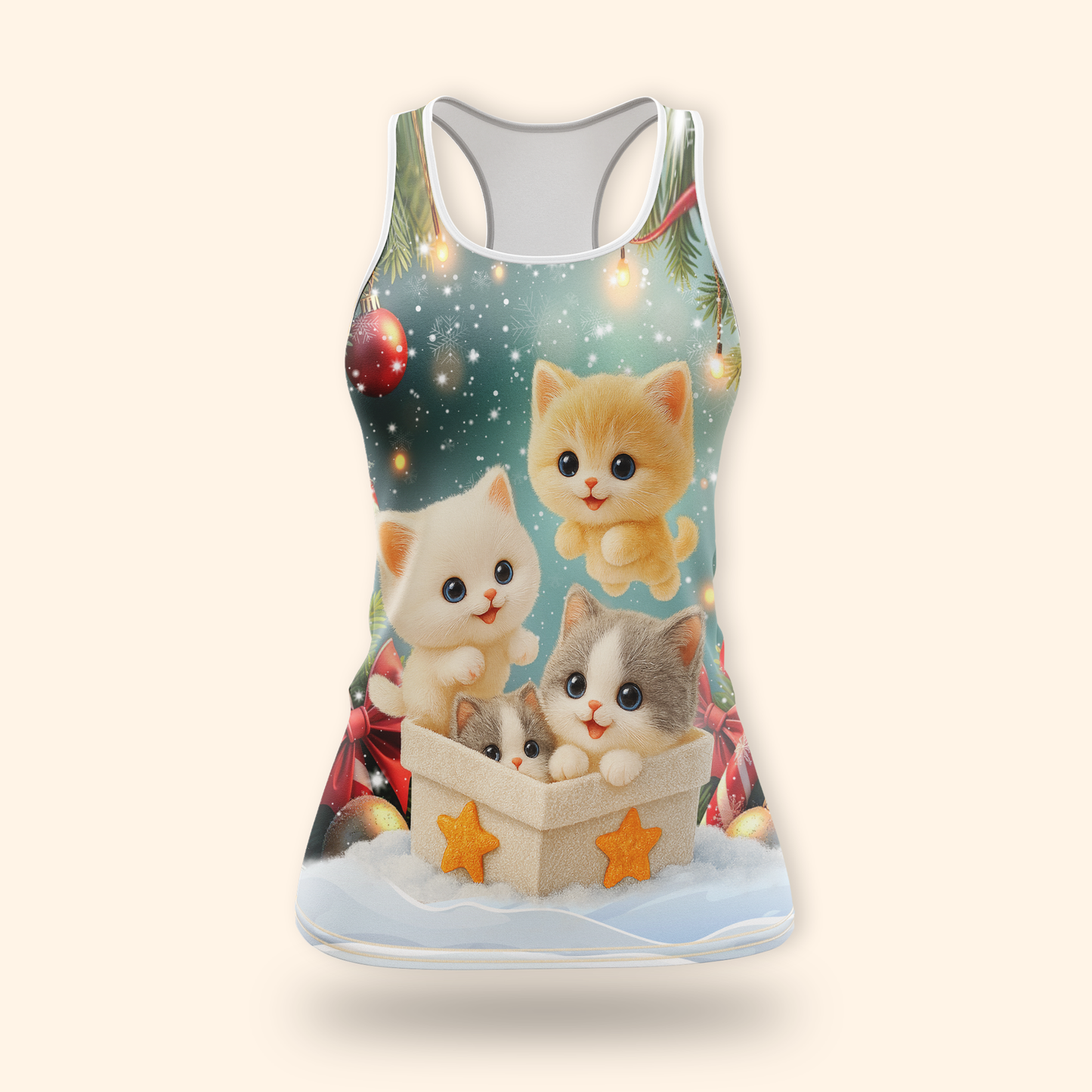 Cute Christmas Cat Hoodie – Kittens in Gift Box Holiday Zip Up