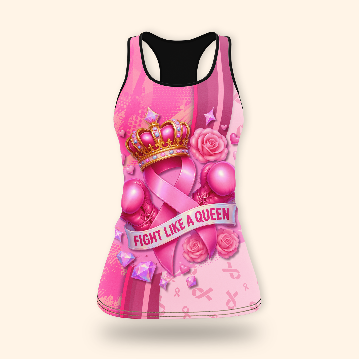 Personalized Pink Ribbon Fight Like A Queen Breast Cancer Awareness Shirt, Custom Choo