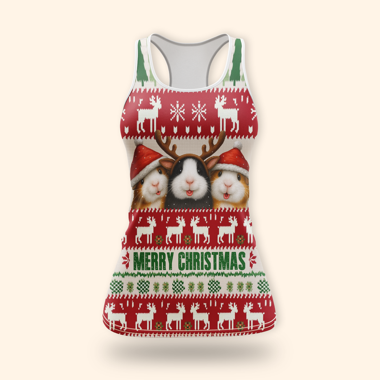 Funny Guinea Pig Christmas Hoodie – Merry Christmas Ugly Sweater Style Zip Up