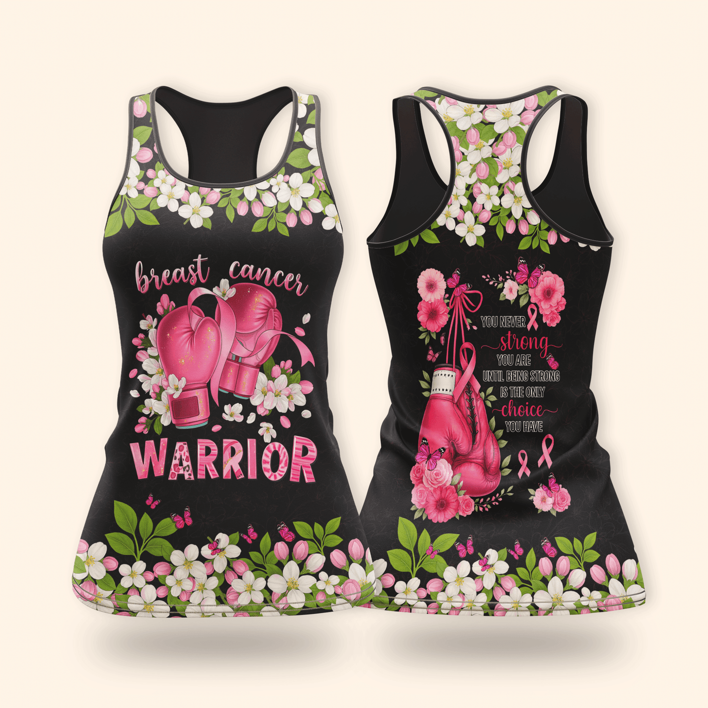 Personalized Floral Fight Like Warrior - Breast Cancer Awareness Shirt