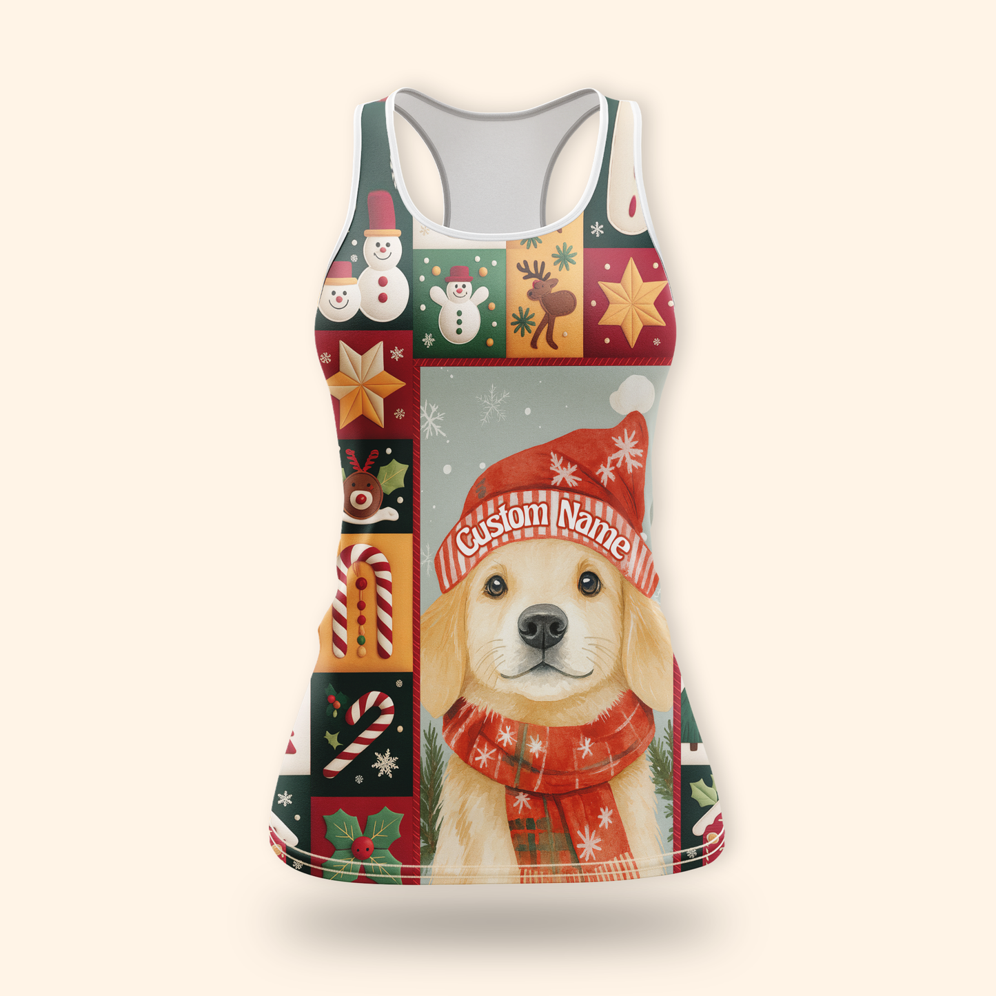 Merry Christmas Dog Hoodie – Golden Retriever in Santa Hat, Personalized Pet Lover Gift