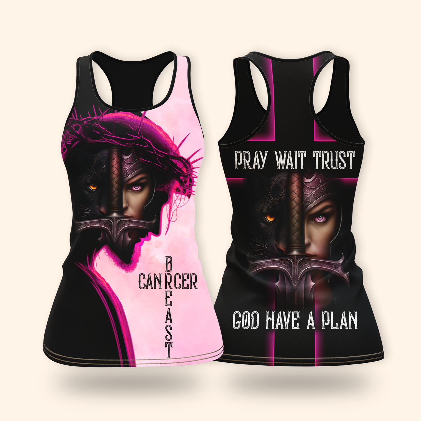 Custom Name Pink Panther Warrior Breast Cancer Awareness Outfit
