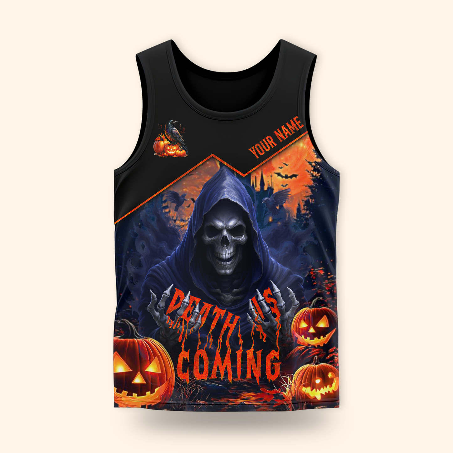 The Grim Reaper Custom Name Halloween shirt, Custom Choo