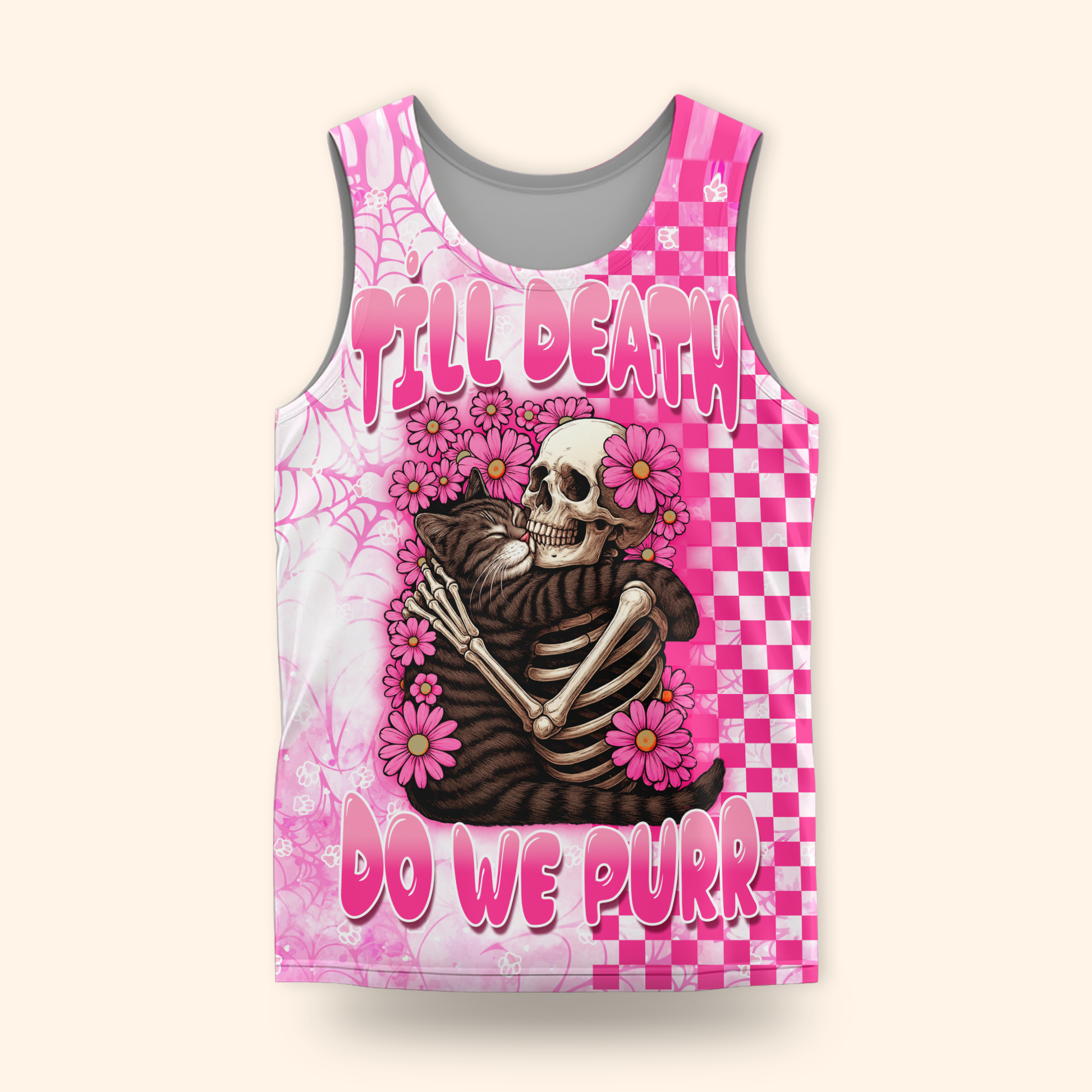 Personalized Cat Skeleton Hoodie – Till Death Do We Purr Pink Gothic Zip Up, Custom Choo