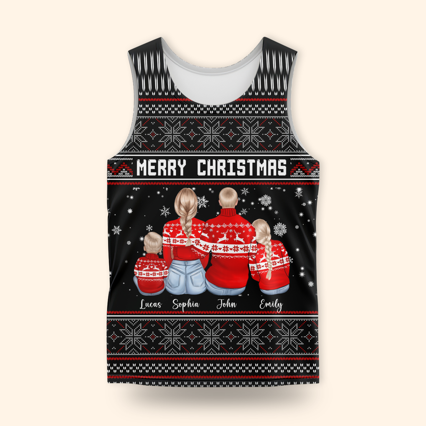 Personalized Family Christmas Hoodie – Custom Name Matching Holiday Outfit