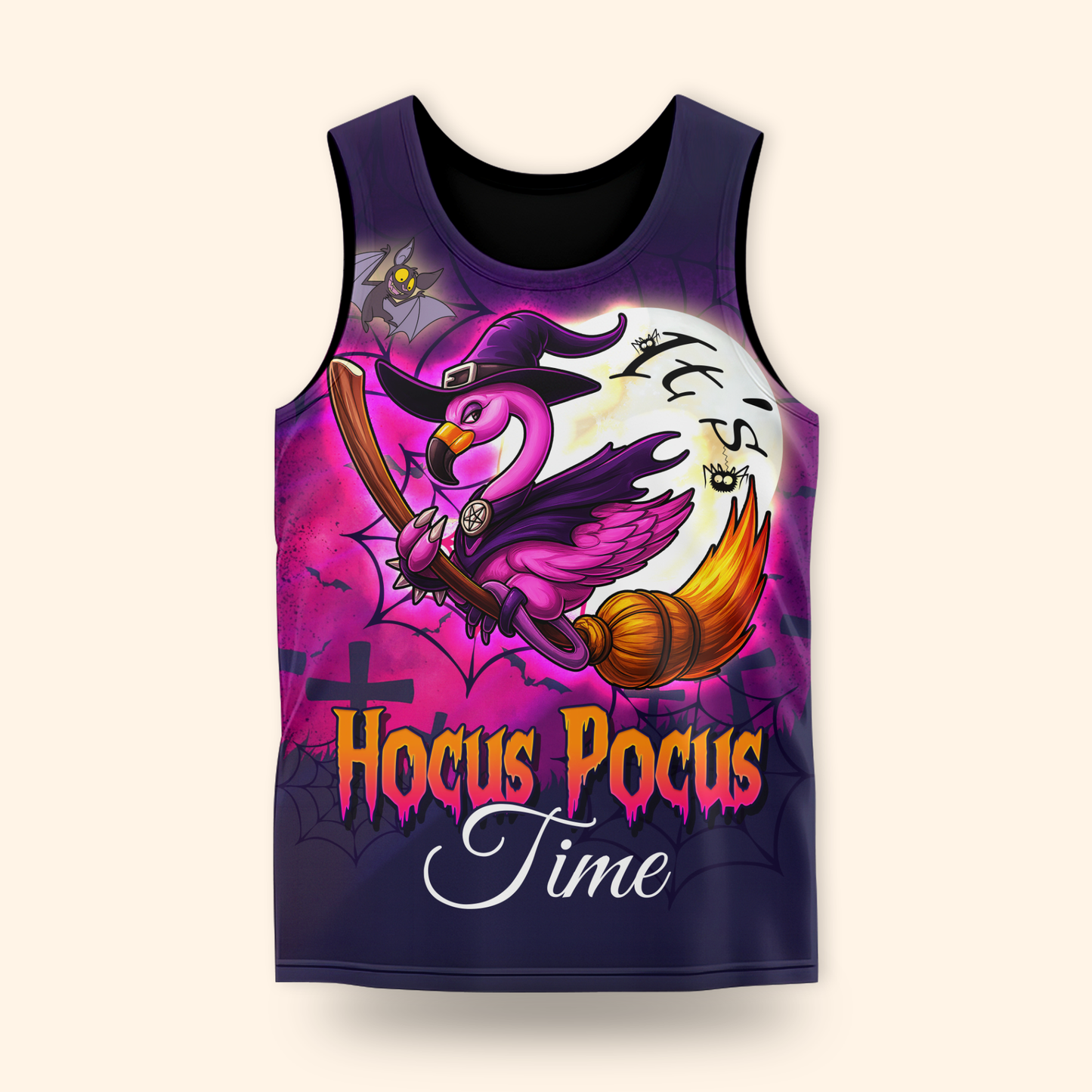 Personalized Hocus Pocus Hoodie – Flamingo Witch on Broom Halloween Zip Up, Custom Choo