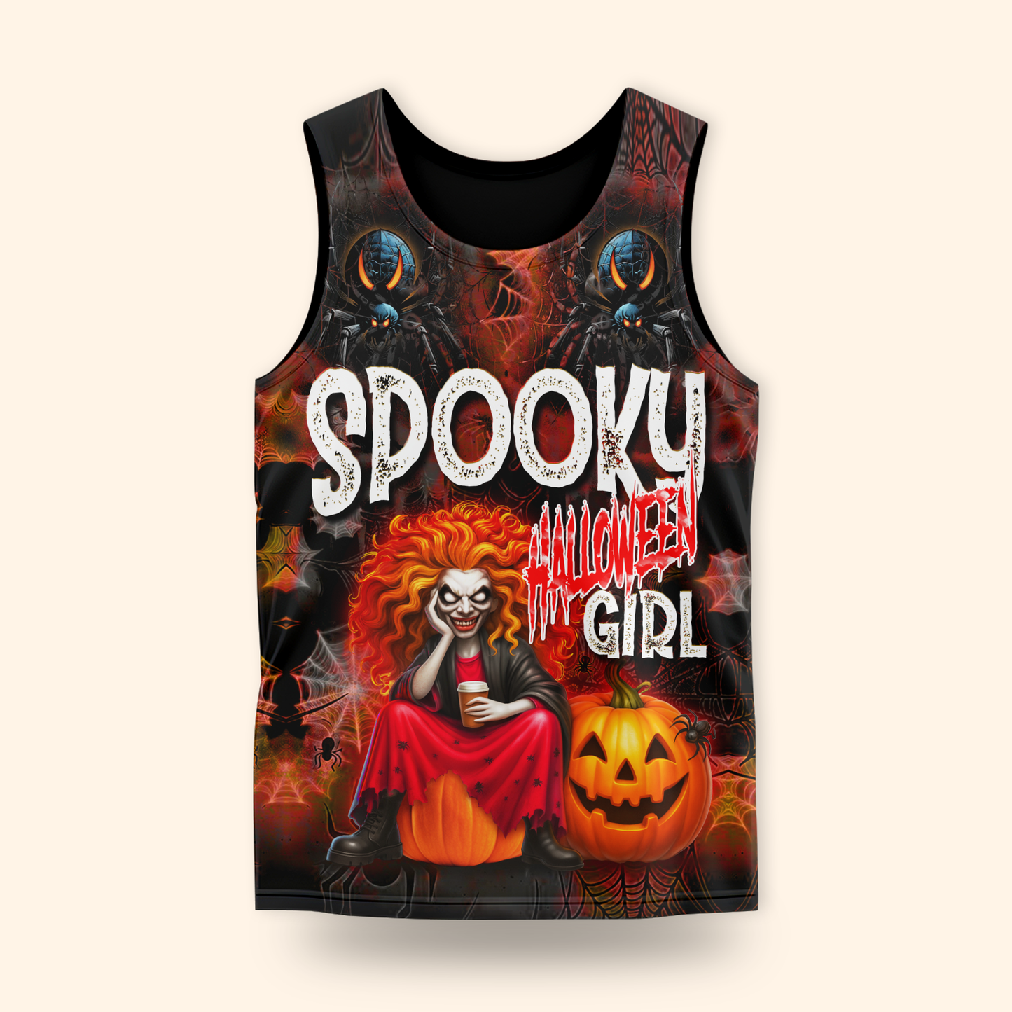 Spooky Halloween Girl Hoodie – Personalized Name Creepy Zip Up Jacket, Custom Choo
