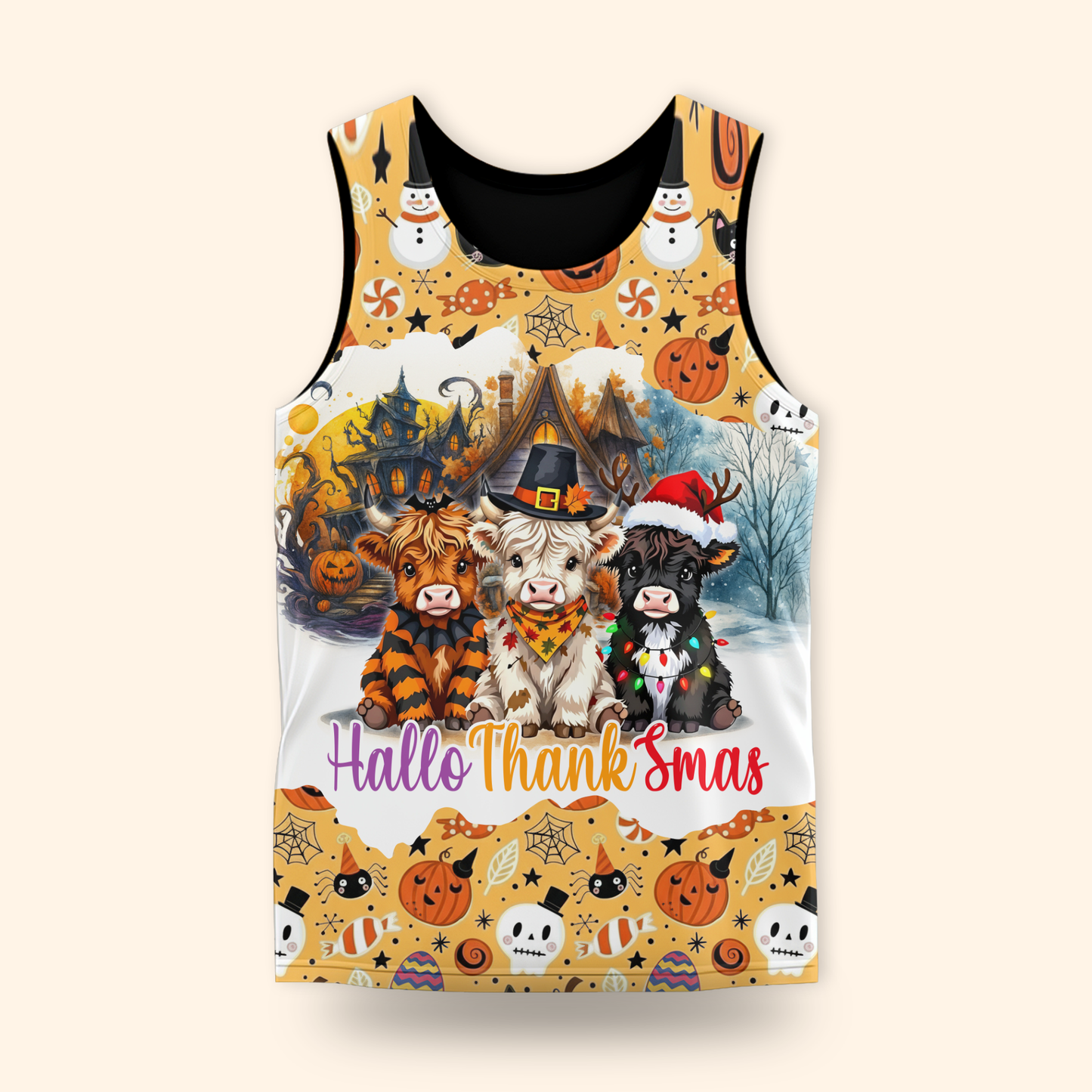 HalloThanksmas Hoodie – Funny Cow Family Halloween Thanksgiving Christmas Sweater, Custom Choo