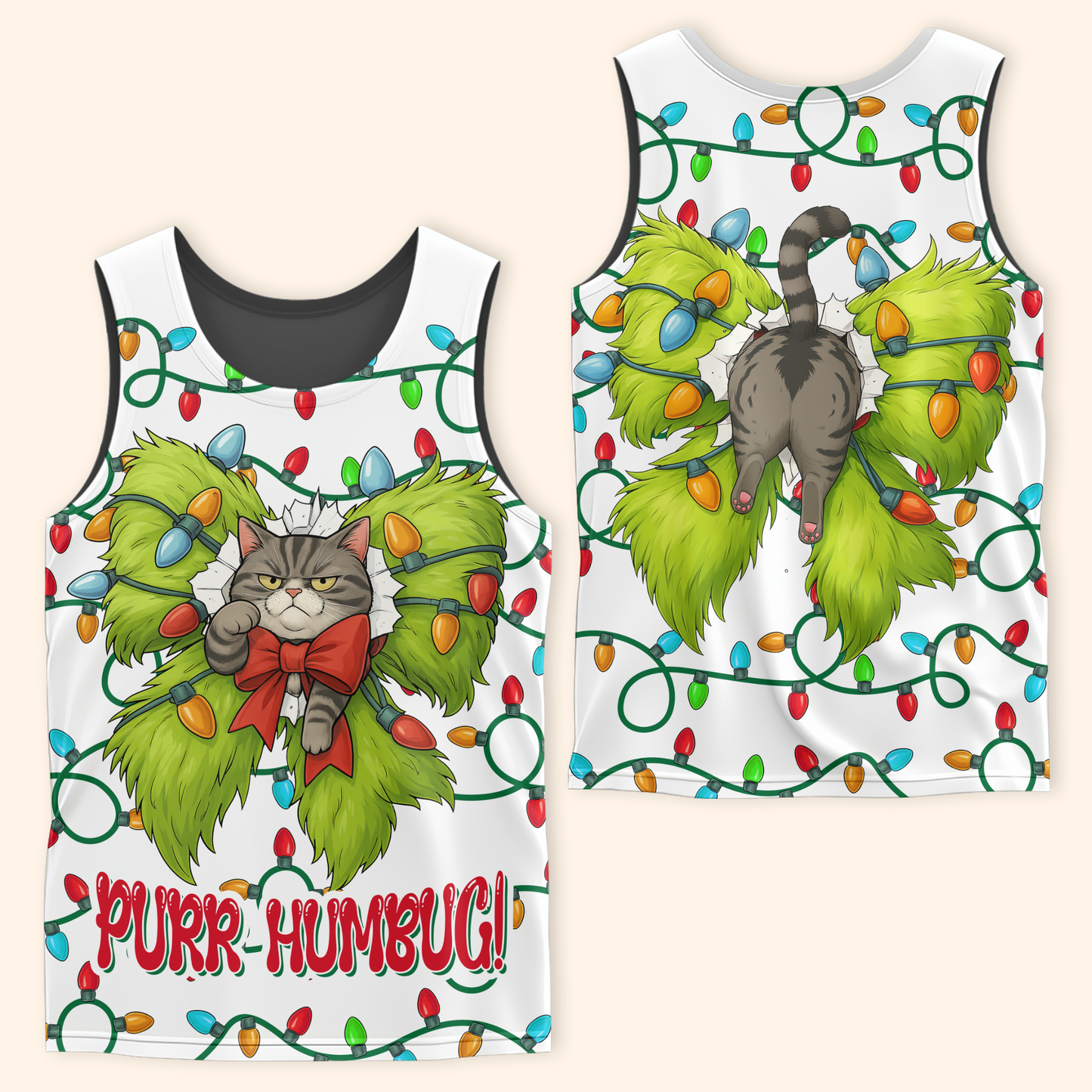 Funny Grinch Cat Christmas Hoodie – Purr Humbug Zip Up, Personalized Name Gift for Cat Lovers, Custom Choo