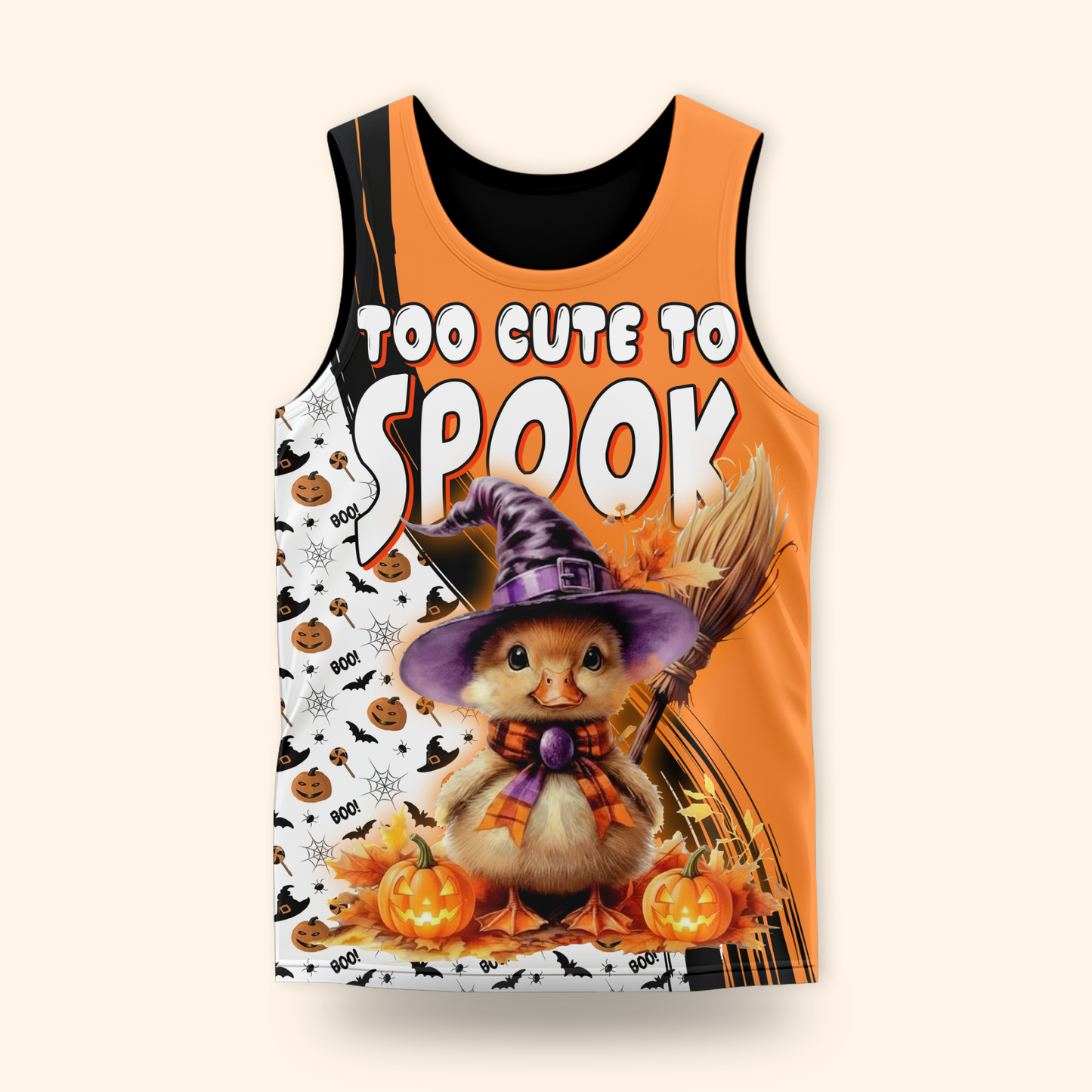 Too Cute To Spook Halloween Hoodie – Personalized Name Pumpkin Witch Cat Jacket, Custom Choo