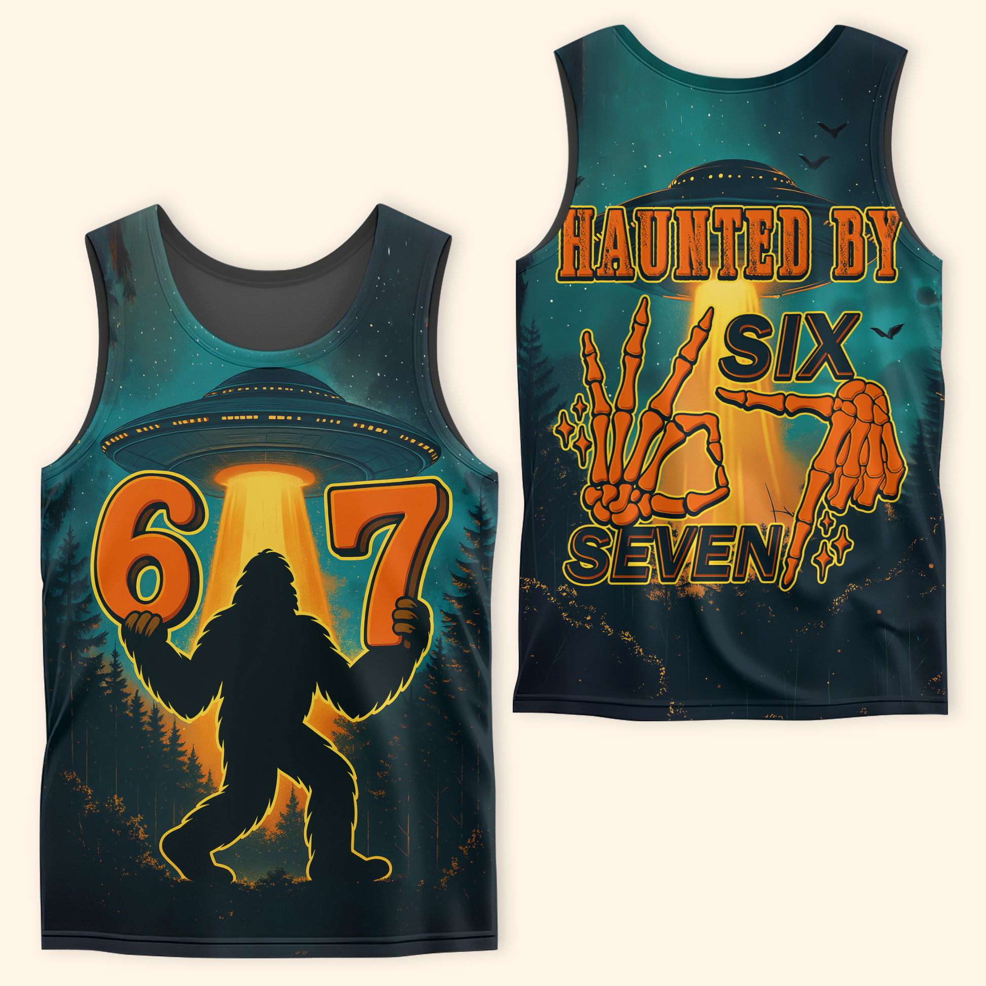 Personalized Bigfoot Hoodie – Haunted by 67 Alien UFO Halloween Zip Up, Custom Choo
